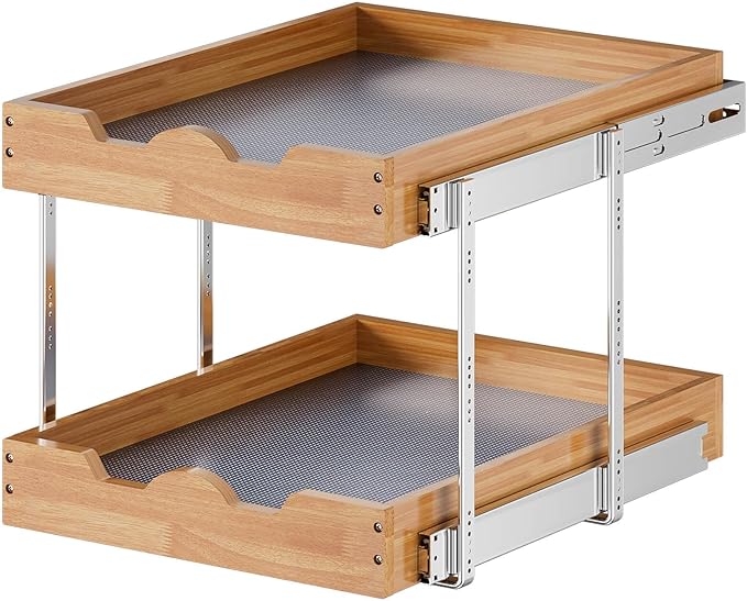 2 Tier Pull Out Cabinet Organizer (20"W x 21"D)