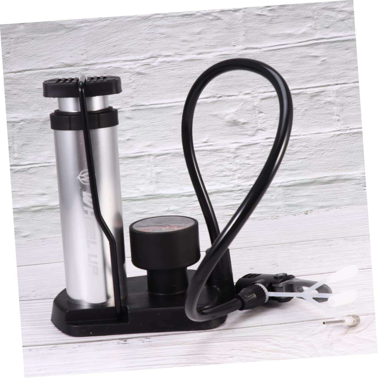 SUPVOX Portable High Pressure Bike Tire Floor Pump Durable Foot Activated Inflator for Bicycles Compatible with Various Inflatable and Sports Equipment Silver