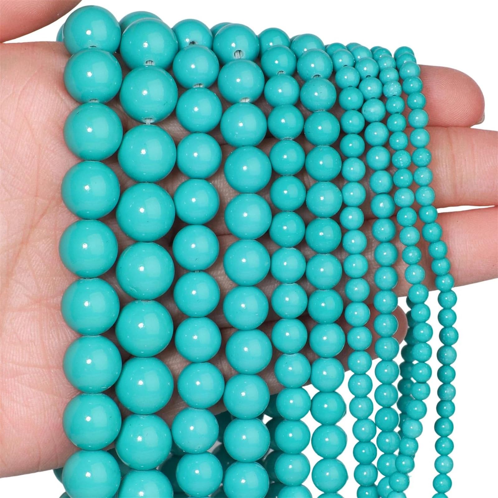 3 4 6 8 Turchese Howlite Perle Rotonde Liscia Pietra Naturale Distanziale Perline Per La Collana Del Braccialetto Gioielli Fai Da Te
