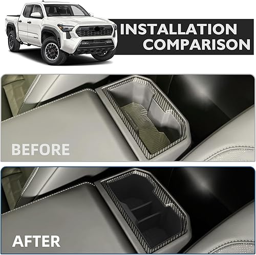 Miniatura 2 de Soporte de taza trasera para consola central compatible con Toyota Tacoma 2024-2025, material de silicona para accesorios de Tacoma, reemplazo de