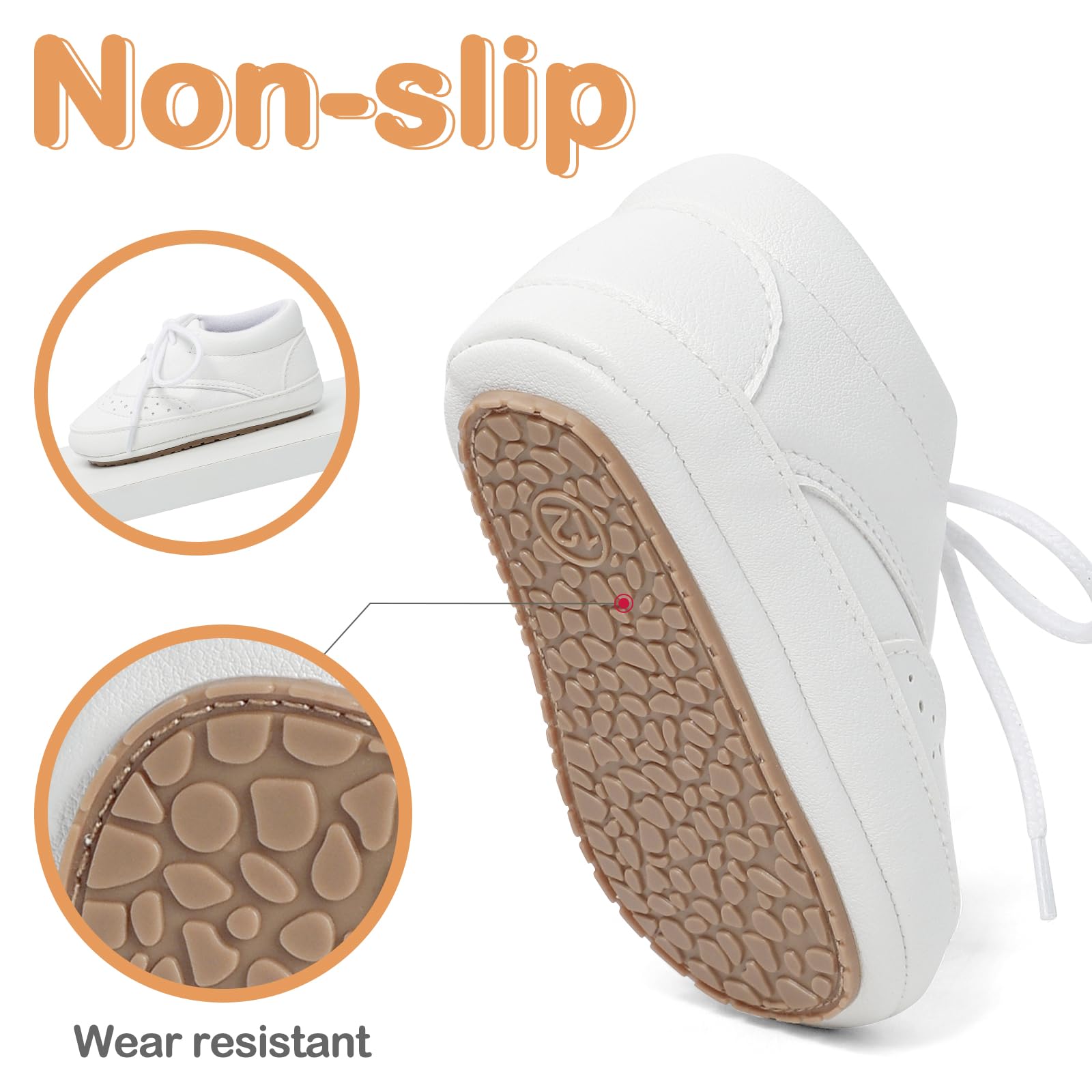 LACOFIA Scarpine Primi Passi Bimbo morbide Scarpe Stringate con Suola Morbida da Neonato