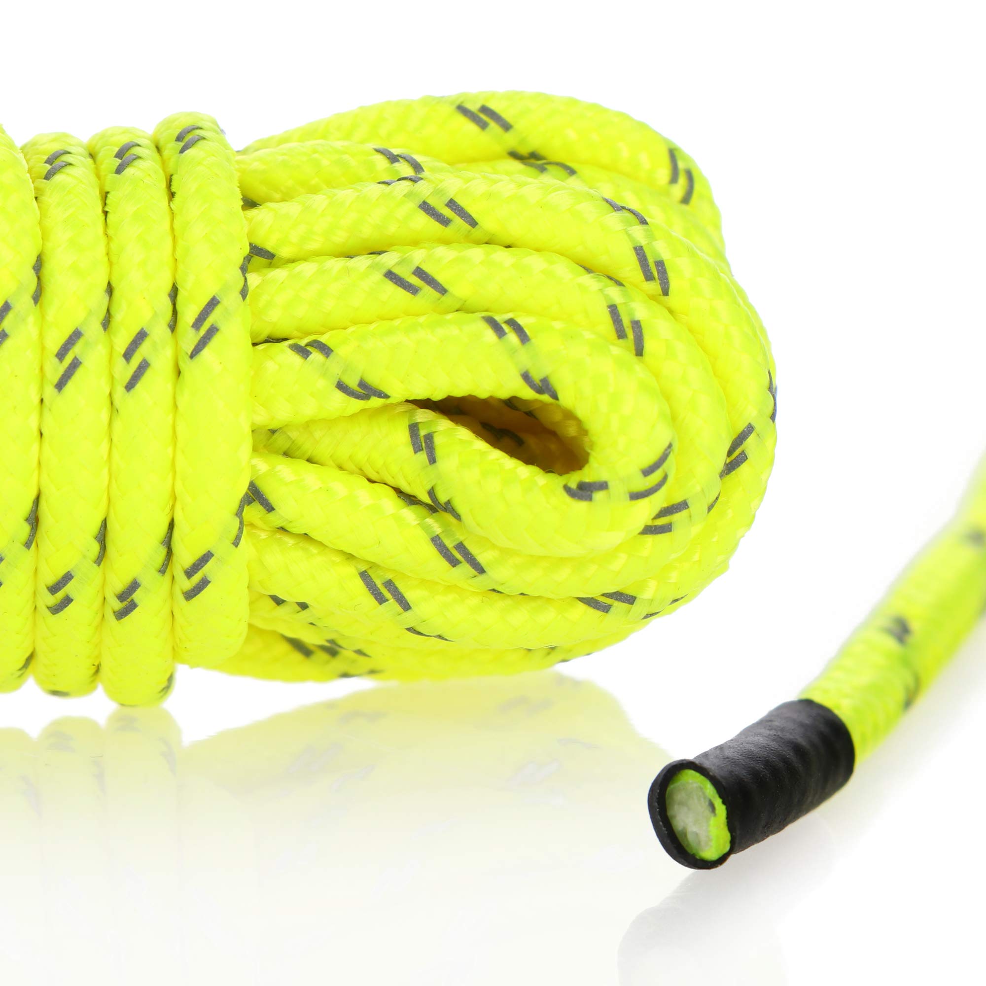 COM-FOUR® 8x tiranti, ciascuno da 4 m per il campeggio, riflettenti in giallo - cavo per tenda con fibbia in alluminio - cavo di tensione - cavo da campeggio - corda per tenda - cinghia antivento