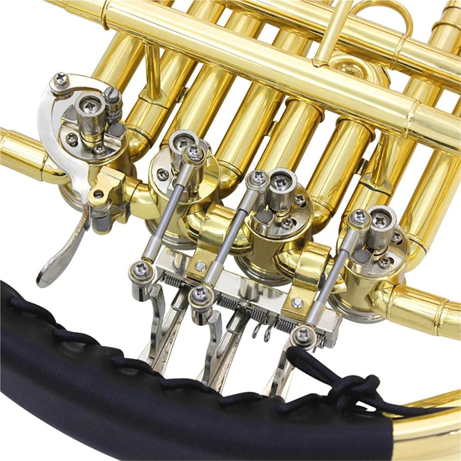 Róg Francuski Instrumenty Muzyczne 4 Klawisze Pozłacany Francuski Róg F Klucz Bb Klucz Dzielony Podwójny Rząd Mosiężny Instrument Muzyczny Z Akcesoriami