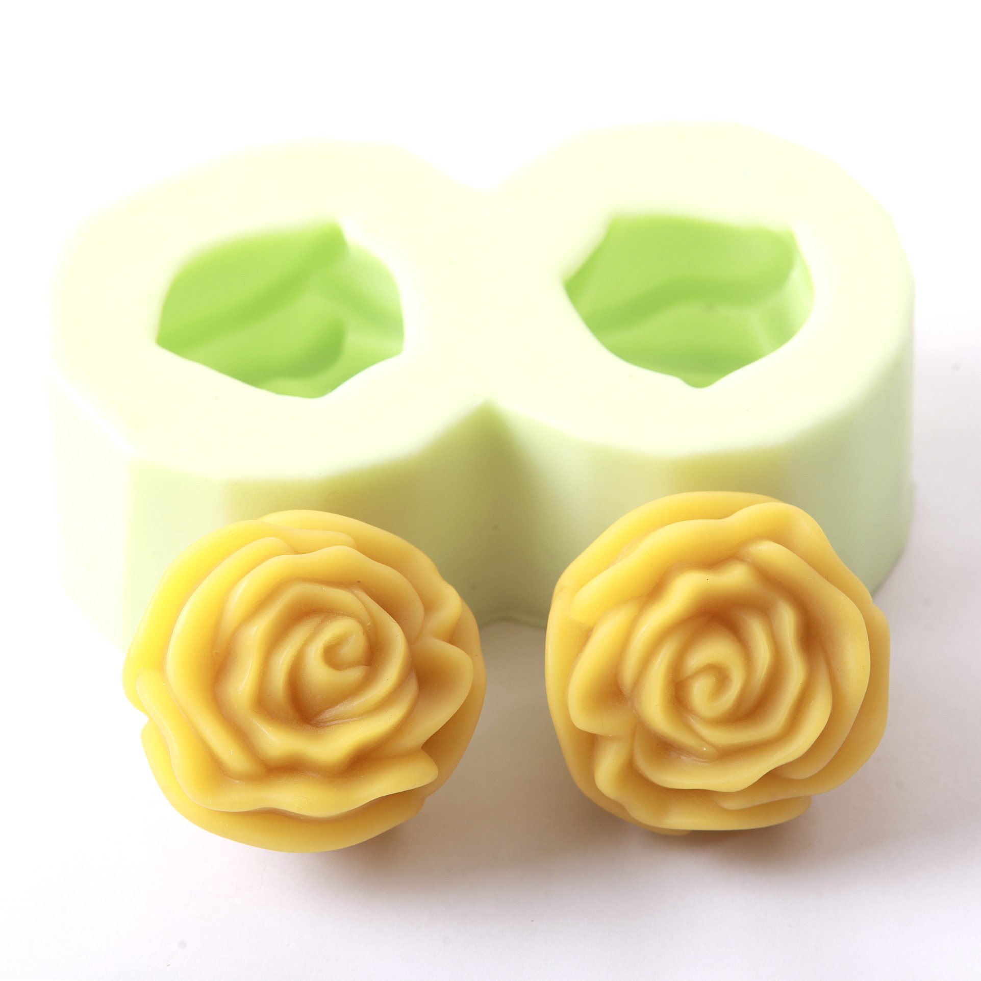 Moule silicone double rose x 5 pour pâtisserie et savon