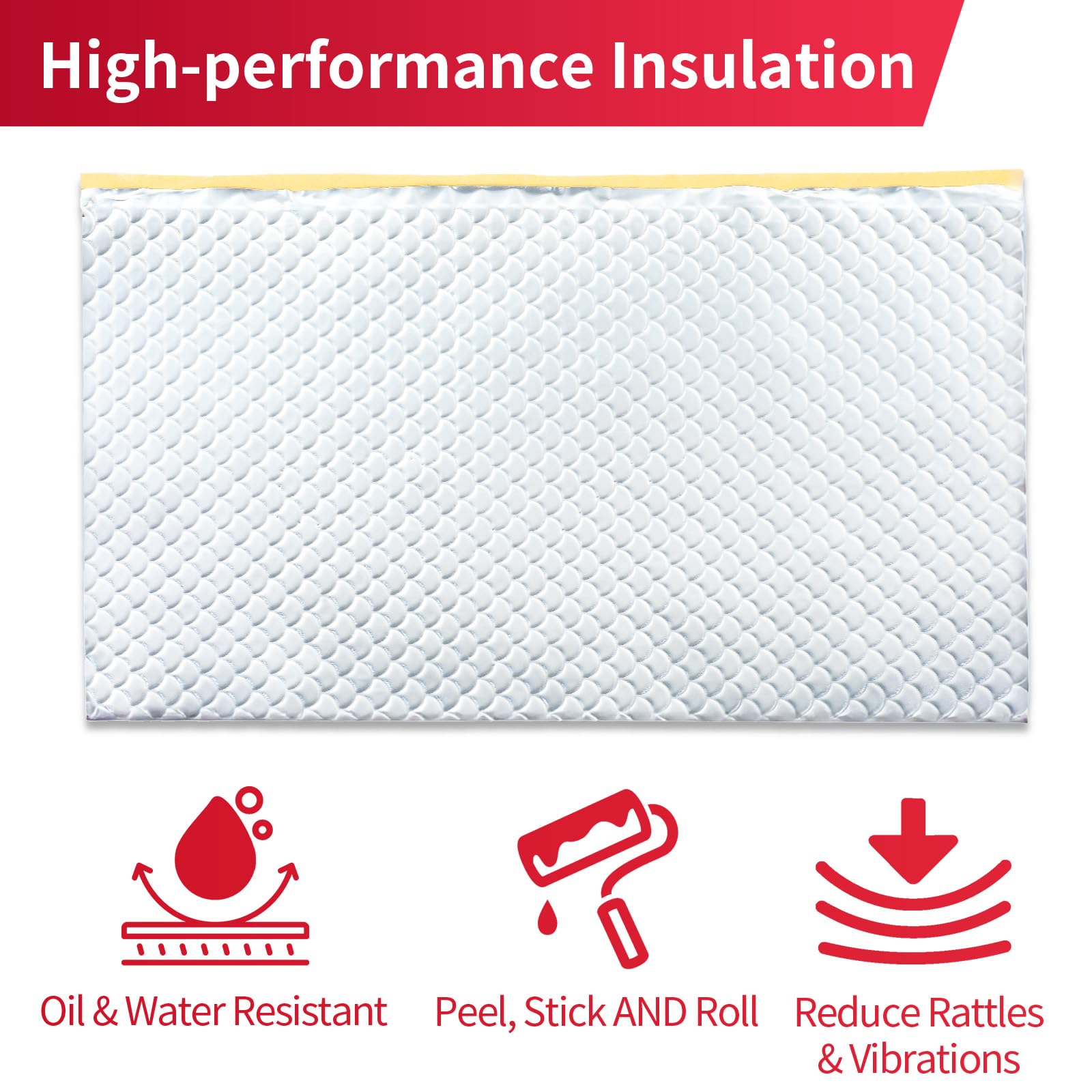 2mm 6 pezzi 40×25cm, fonoassorbente Alubutyl autoadesivo per auto, Isolamento acustico e protezione dal rumore per veicoli (0,6㎡)