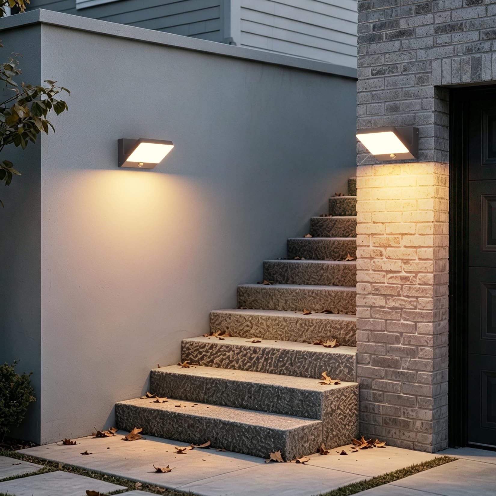 30W LED Applique Murale Anthracite avec Détecteur de Mouvement