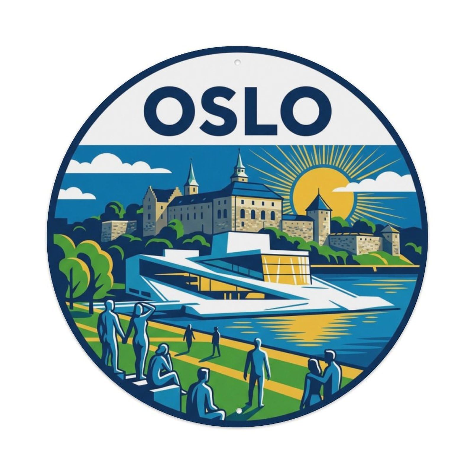 Galvaxio Style Vintage Travel Norway Oslo Metal Tin Sign