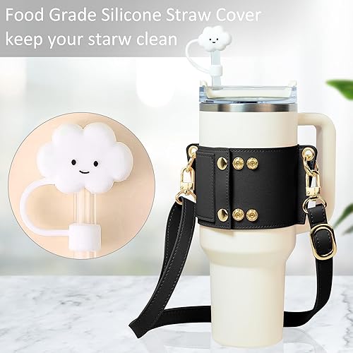 Miniatura 4 de Soporte para botella de agua  Correa de transporte para vaso Stanley de 40 onzas y 30 onzas con asa, para accesorios de vasos Stanley, correa