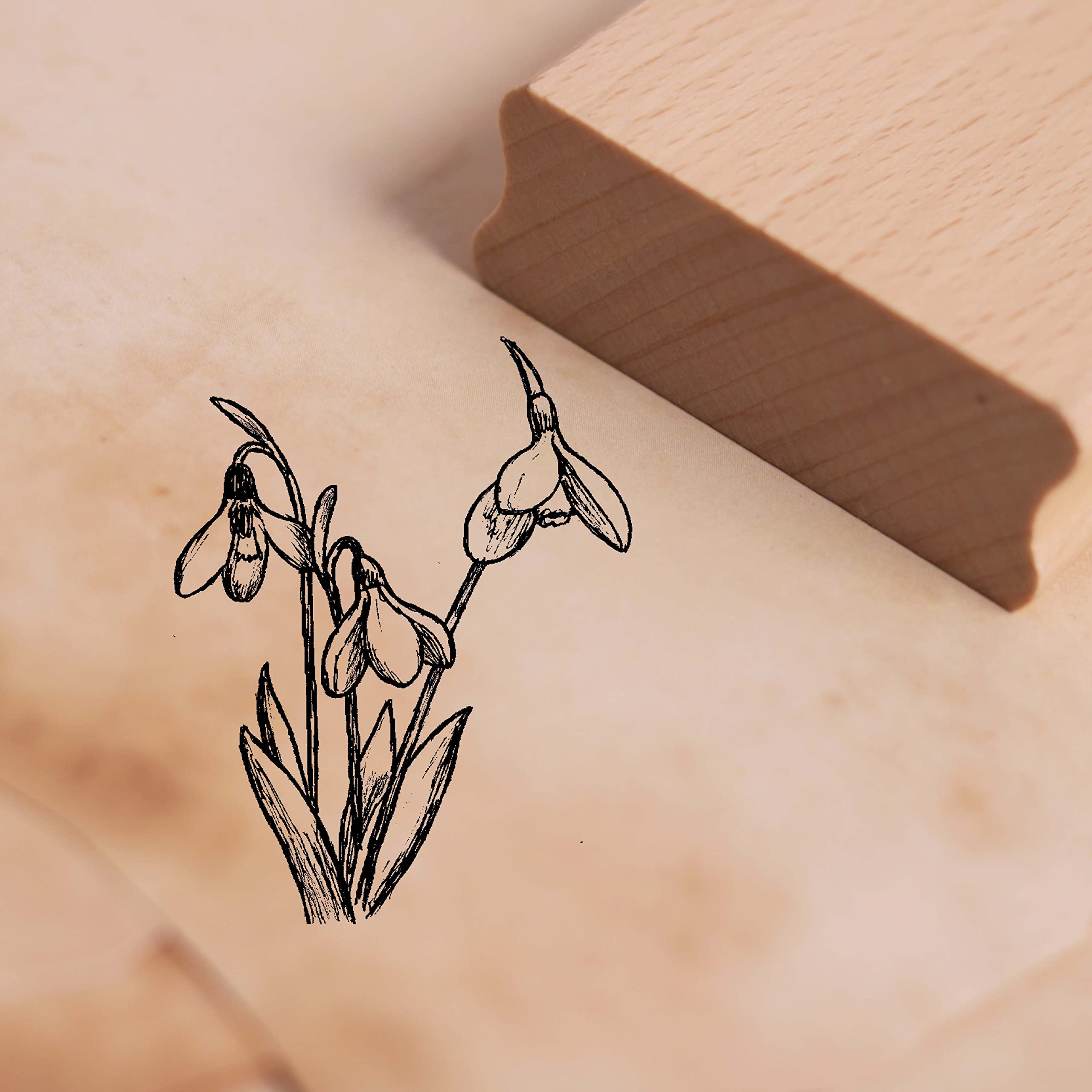 Deko-Lando Natural Motif Stamp Snowdrop 38 X 48 Mm Early Blossom