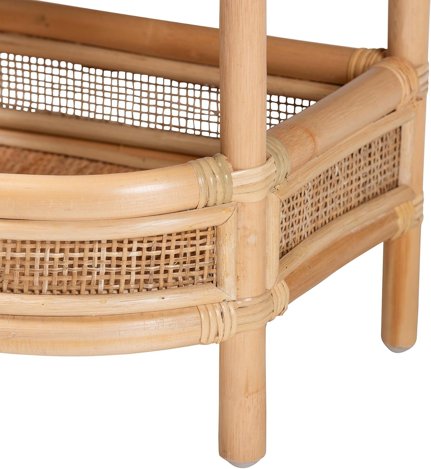 Bali & pari Divitia Bohemian Natural Rattan 1-Drawer Nightstand