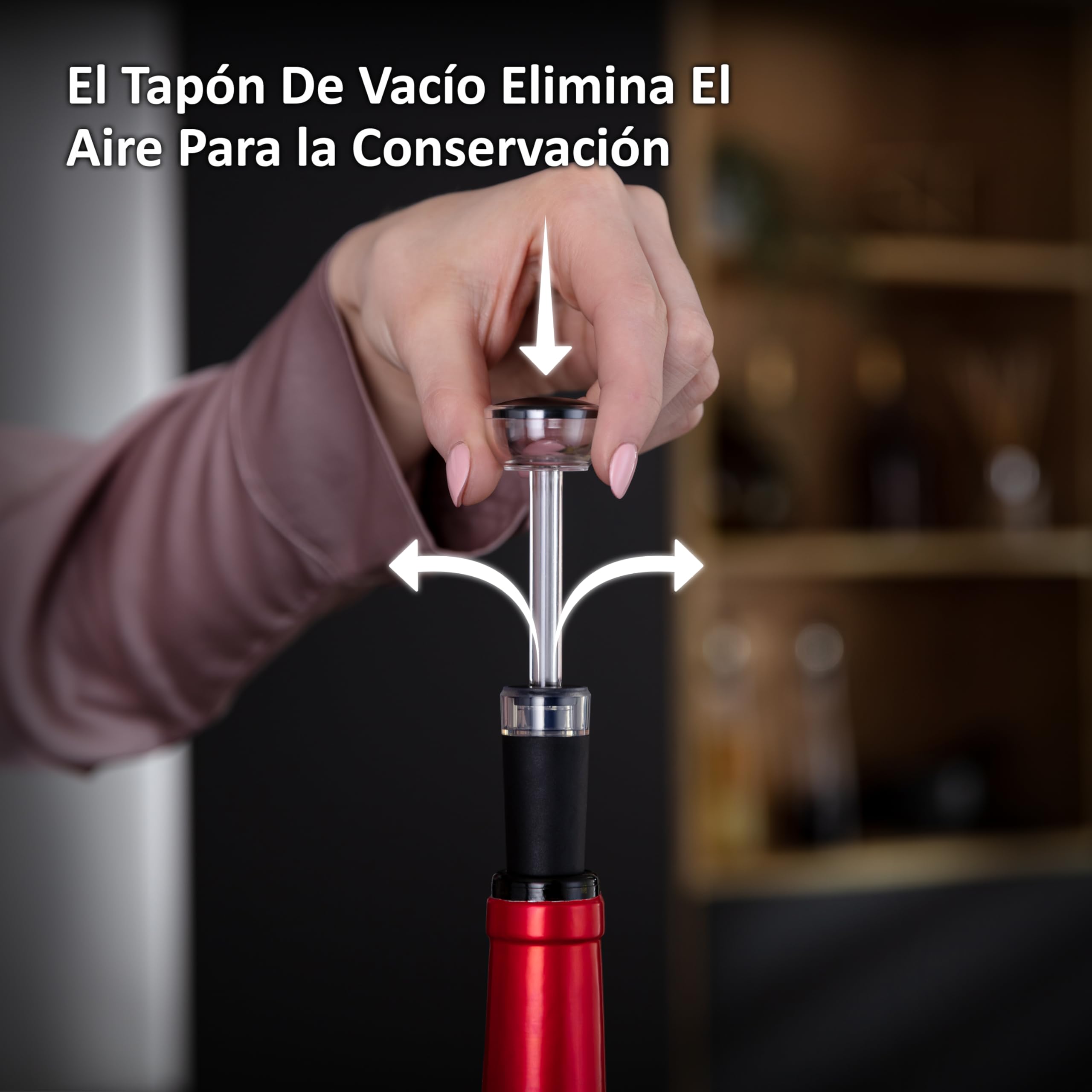 Haier Set de Vino Eléctrico a Batería, Incluye Aireador y Recogegotas en forma de Tulipán, Abrebotellas con Batería, Cortacápsulas, 2 Tapones de Vacío, Base para Conservación.