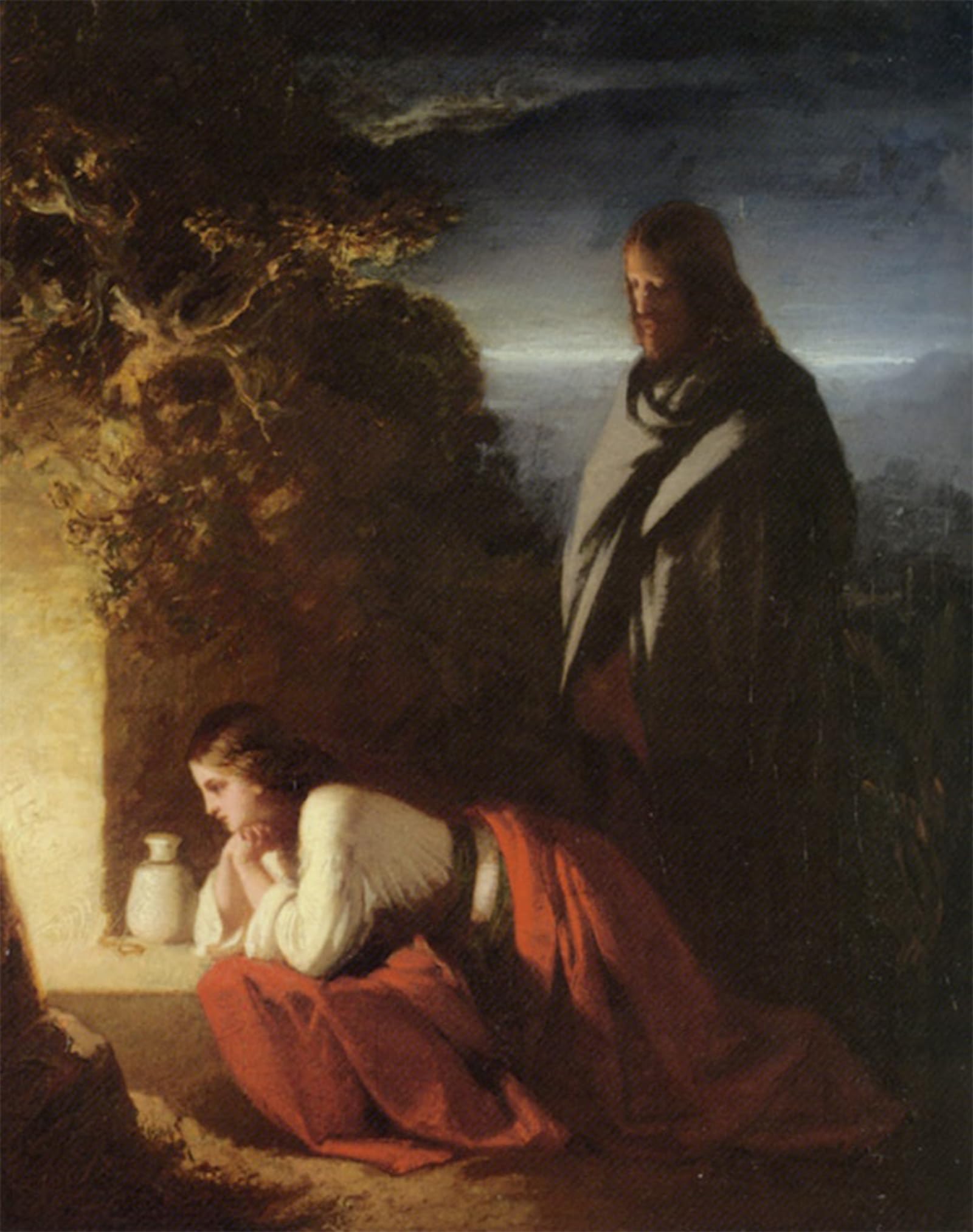 ARTXLXXBN Famous Print Painting Colorful Art Print Mary Magdalen At the Sepulchre by Henry Lejeune Canvas Art Decorations for Home Decor 60x90cm