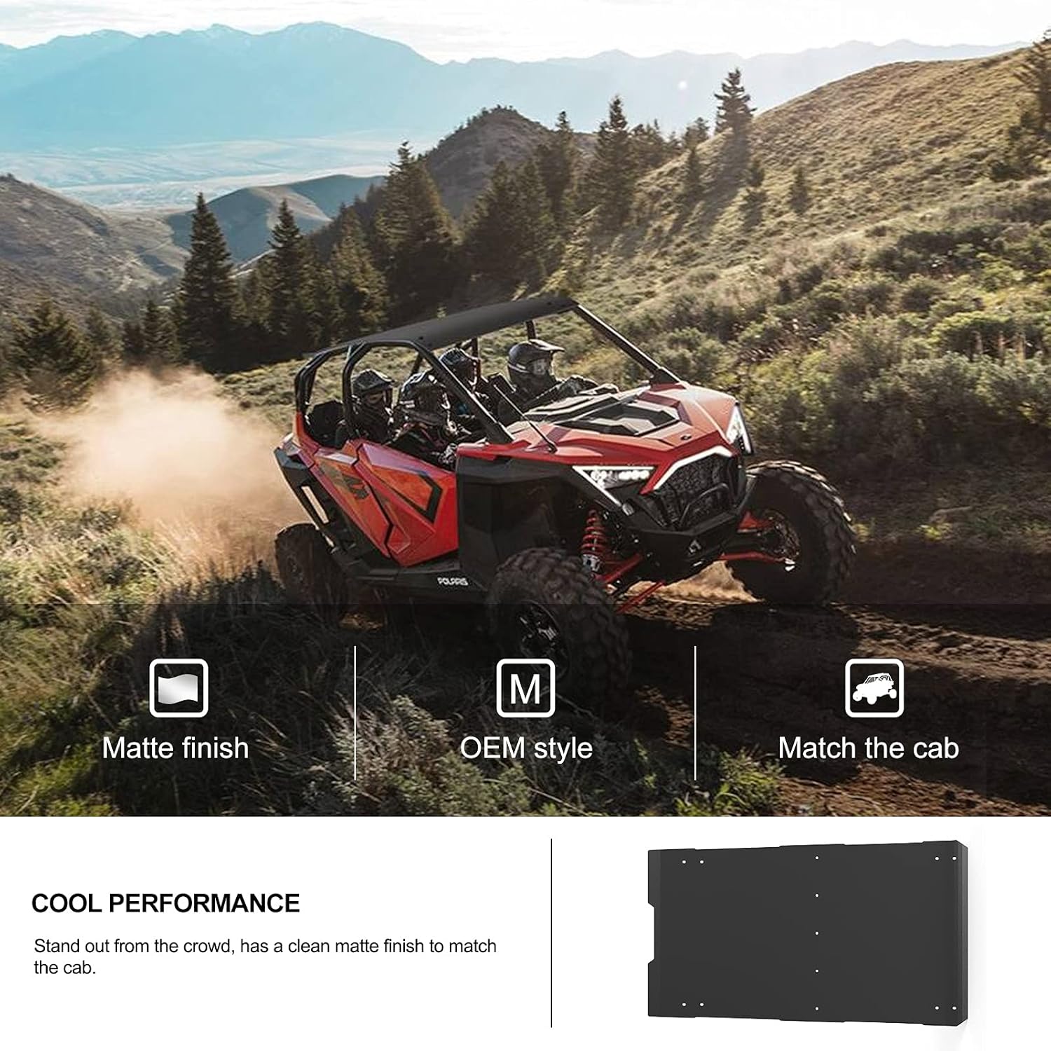KIWI MASTER Aluminum Roof for 2020-2026 Polaris RZR Pro XP 4, Pro S 4, Turbo R 4 Accessories 4-Seat Hard Roof Top Black OEM Style 2883990-458