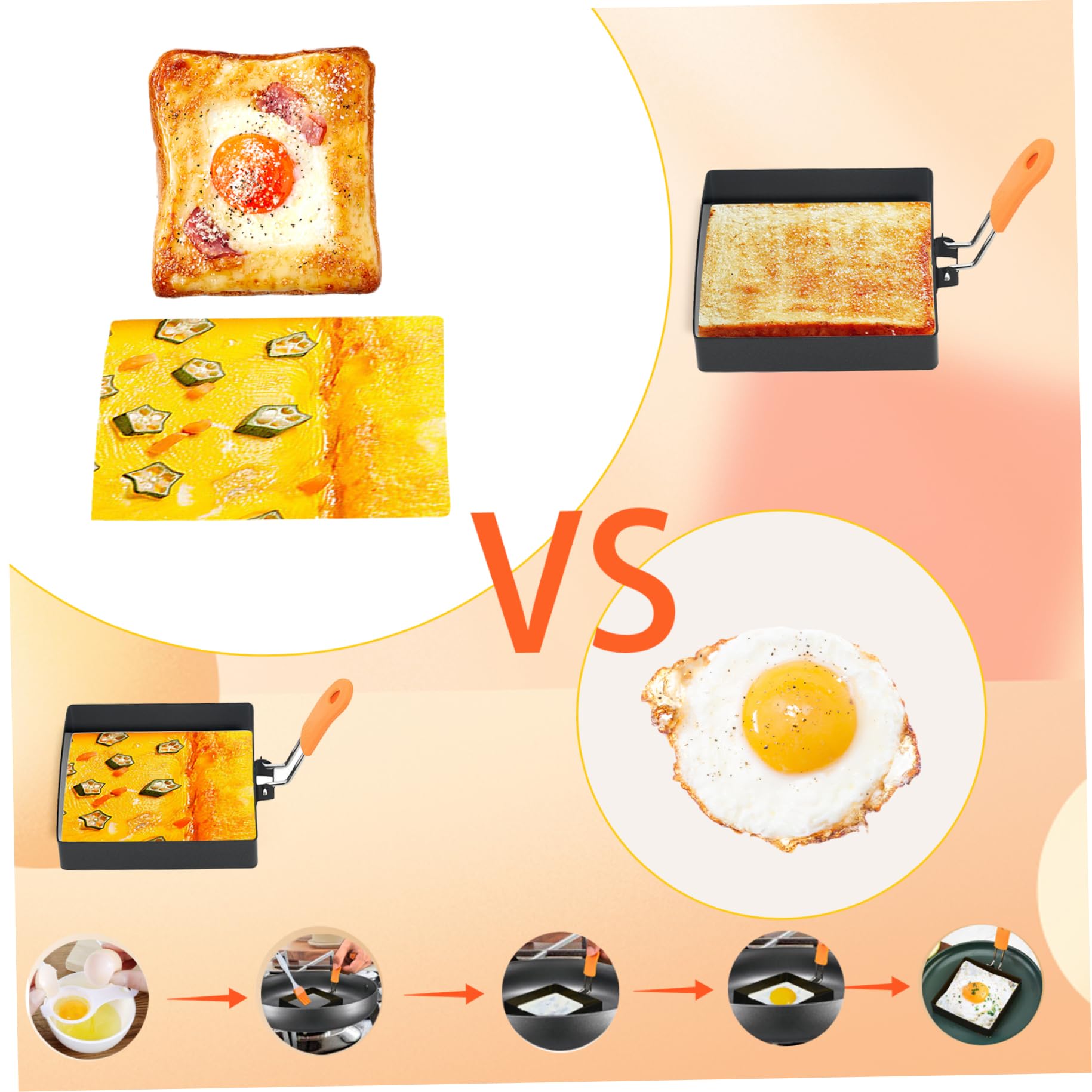 Anneaux à œufs, Lot De 2 En Acier Inoxydable Ronds Pour Petit D Jeuner Outil Cuisson Anneaux Faire Frire Des Ufs Moules Ufs