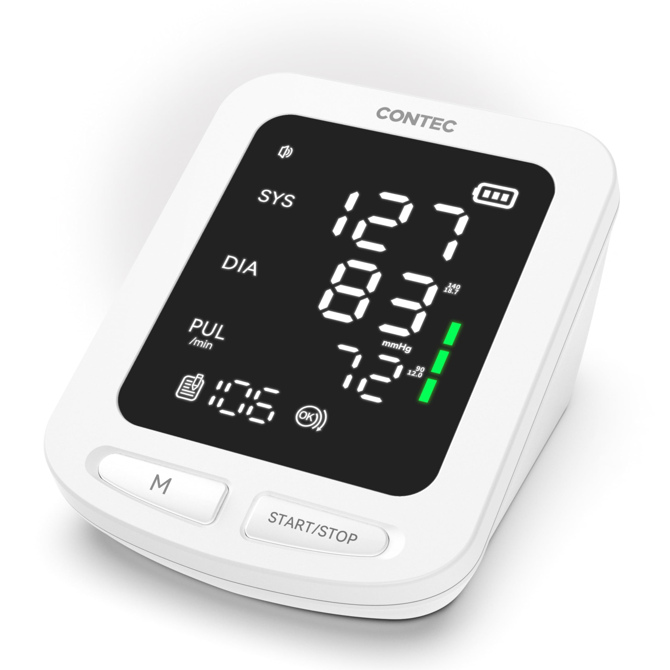 CONTEC08E Electronic Sphygmomanometer, Digital NIBP Monitor with LED Color Display, One-Button Operation, Voice Broadcast, 199 Memory Records, Auto Power-Off, mmHg/kPa Units-image-23