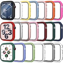 20 Pack Case for Apple Watch Series 9/8/7 41mm with Tempered Glass Screen Protector, Shockproof Hard PC Protective Cover, All-around Bumper Compatible with iWatch S9 S8 S7 41mm