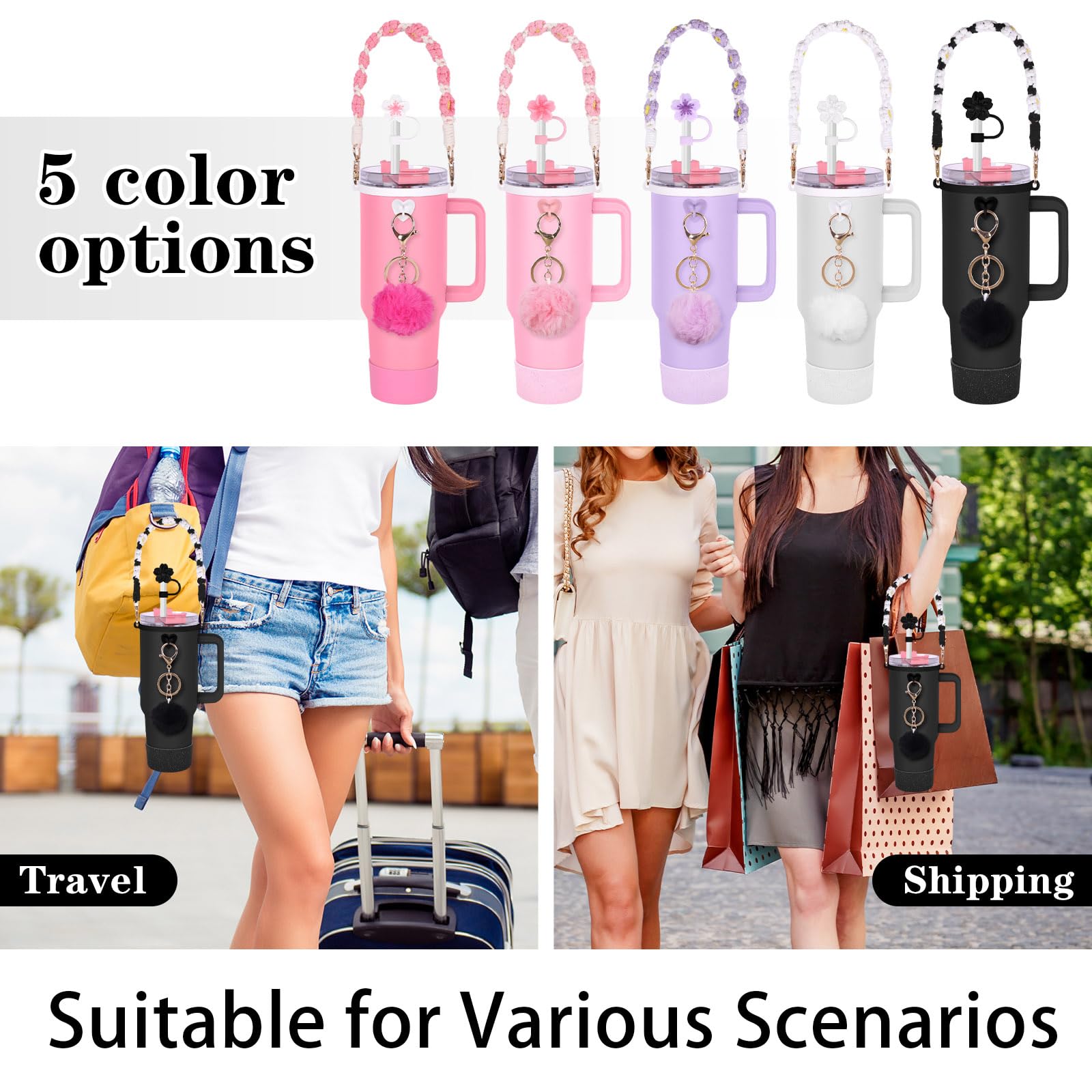 Set Accessori Stanley Cup 8 Pezzi - Stivale Silicone, Cinturino, Copertura Cannuccia, Ciondoli - Foto 12