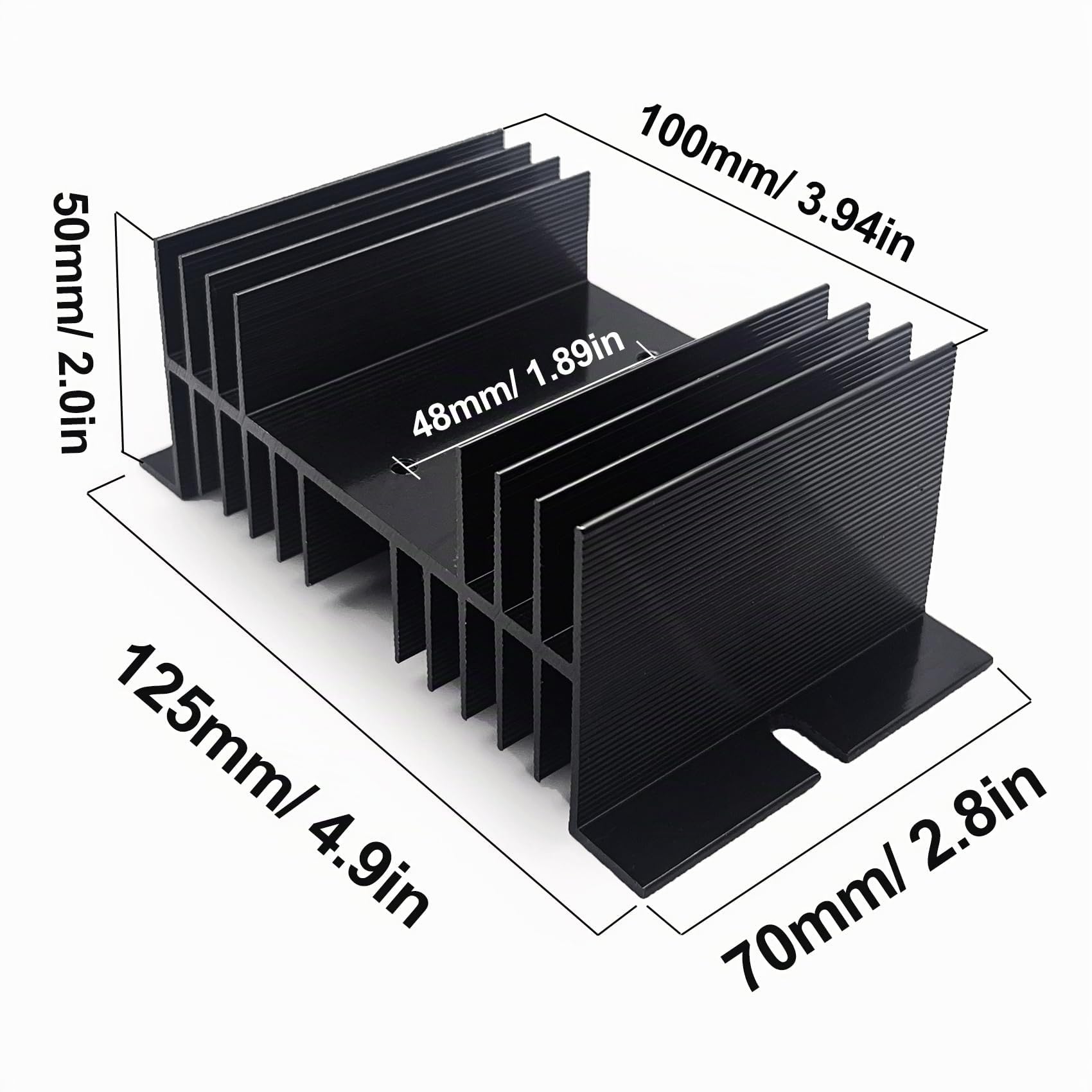 Dissipation SSR en aluminium pour relais statique monophasé 10 A-100 A Noir