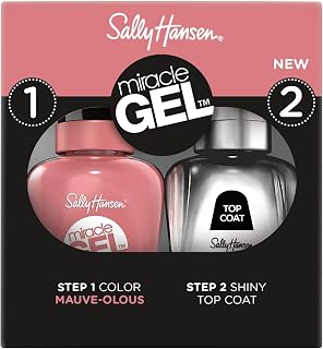 Miracle Gel™, Mauve-olous and Shiny Top Coat Duo, Long Lasting, Gel-Like Formula, No UV Lamp Needed, Nail Polish Duo