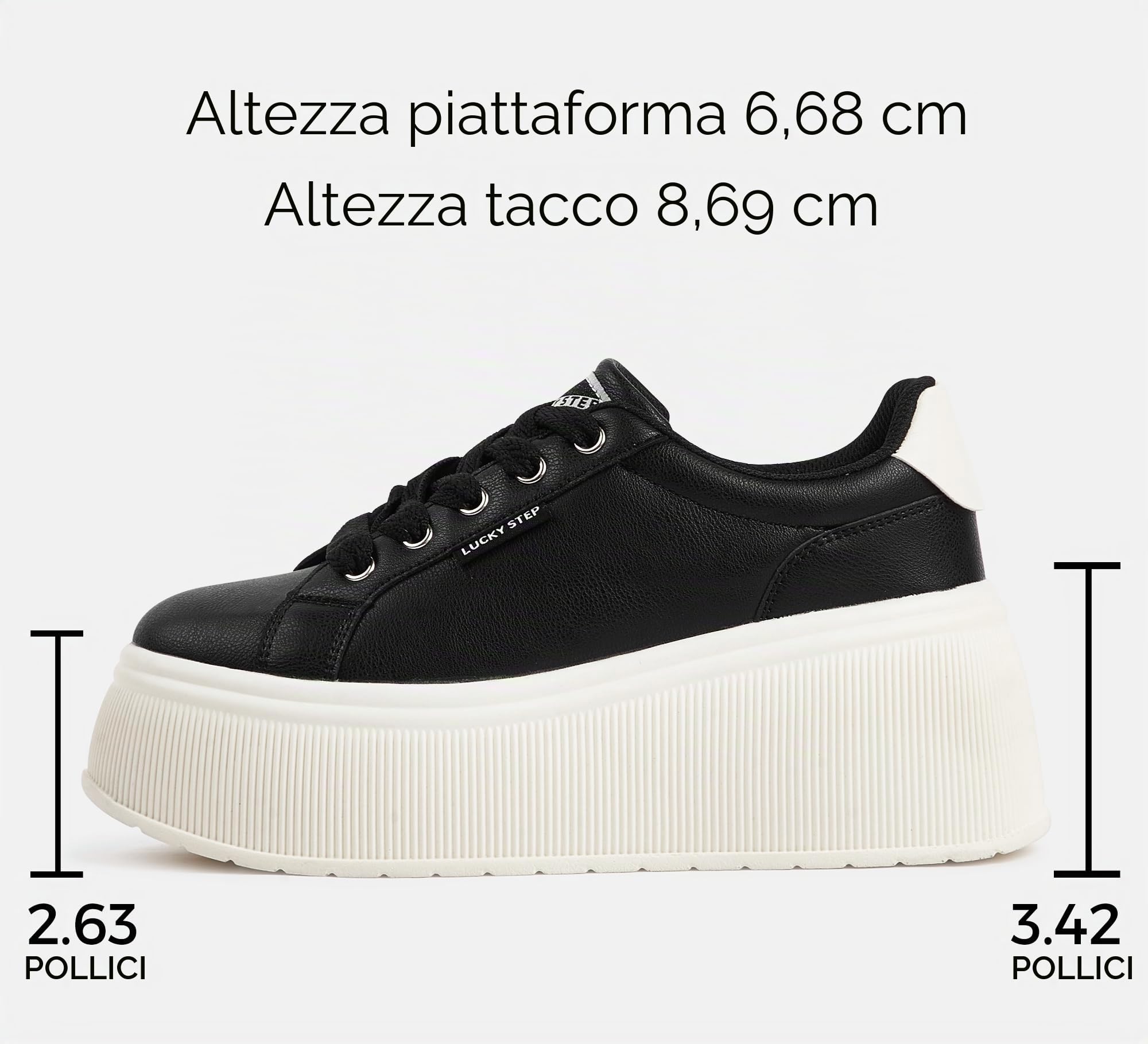 LUCKY STEP Scarpe da Donna con Piattaforma | Sneaker Classiche con Zeppa in Tela Casual Basse retrò