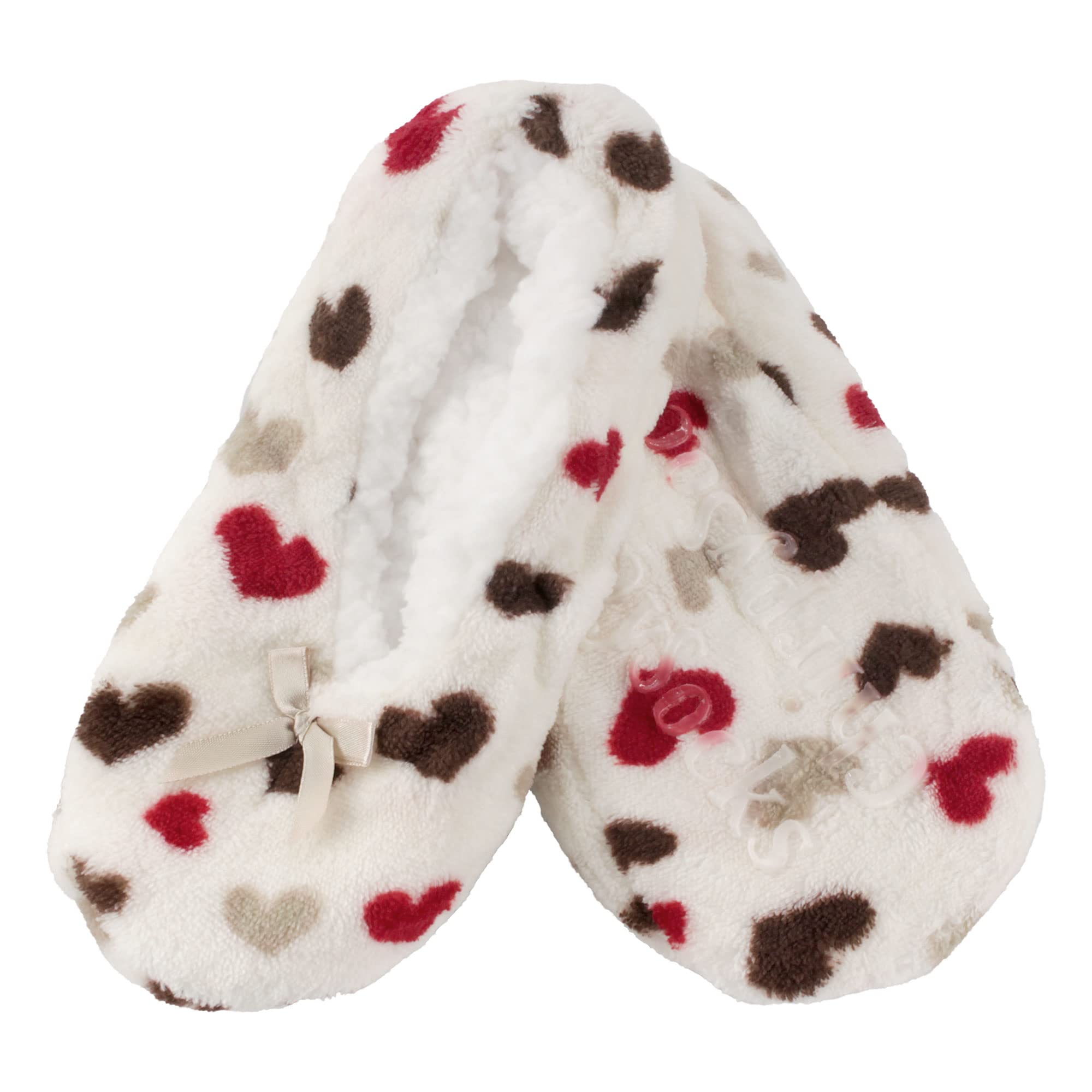 BambooMN Women's Fuzzy Patterned Non-Slip Lined Slippers, Home &amp; Travel