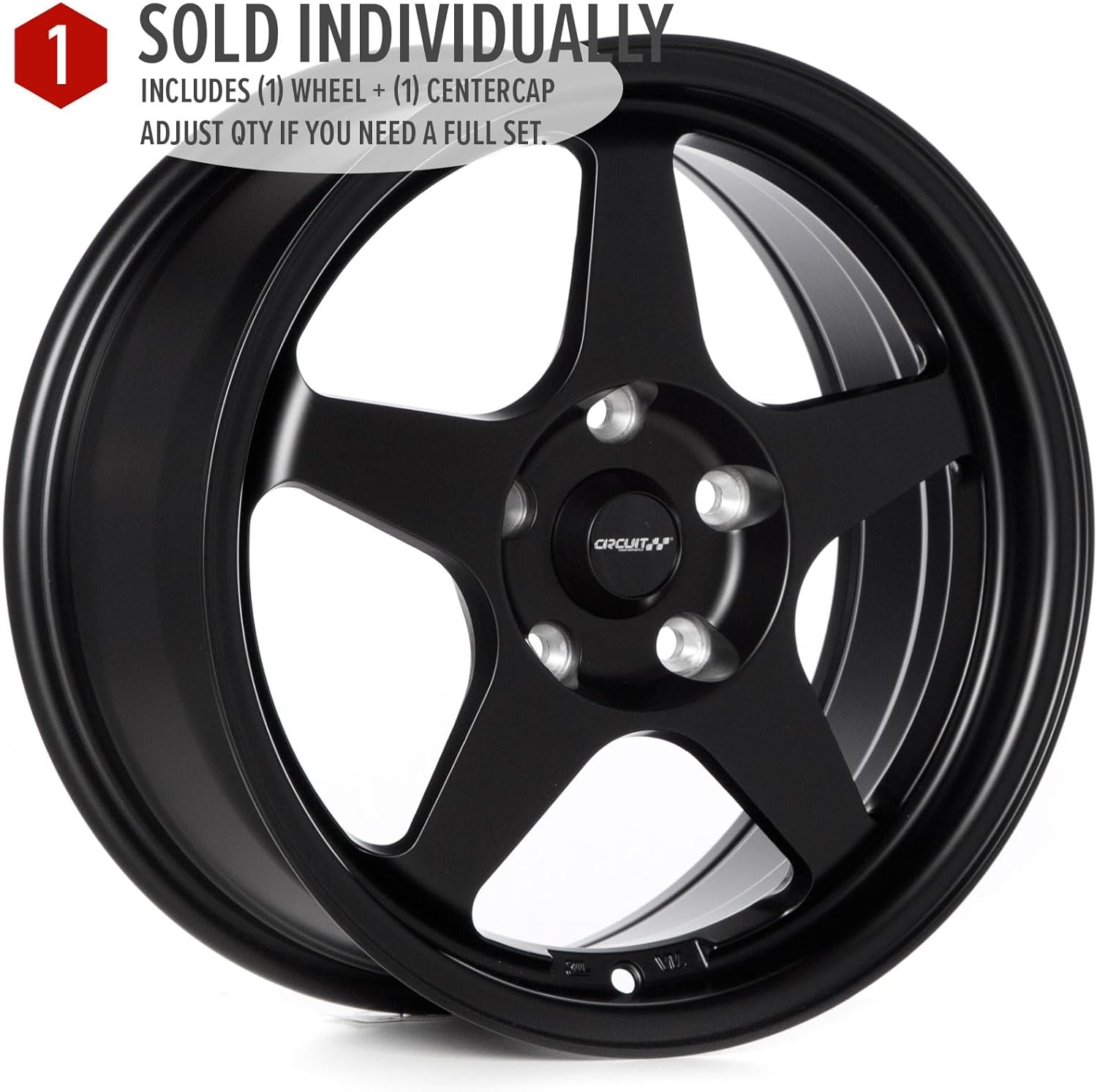 Circuit Performance CP22 16x7 Flat Black 5x114.3 +35mm Offset Wheels Spoon SW388 Style