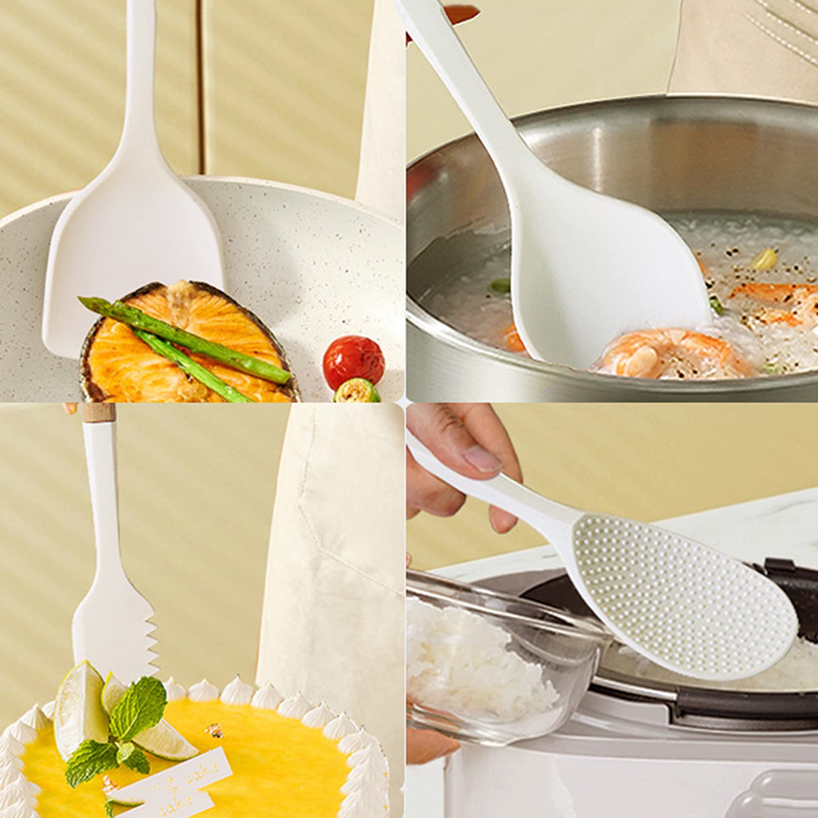 Snplowum 1Pcs Silicone Rice Paddle Non Stick Spatula for Sushi, Mashed Potato