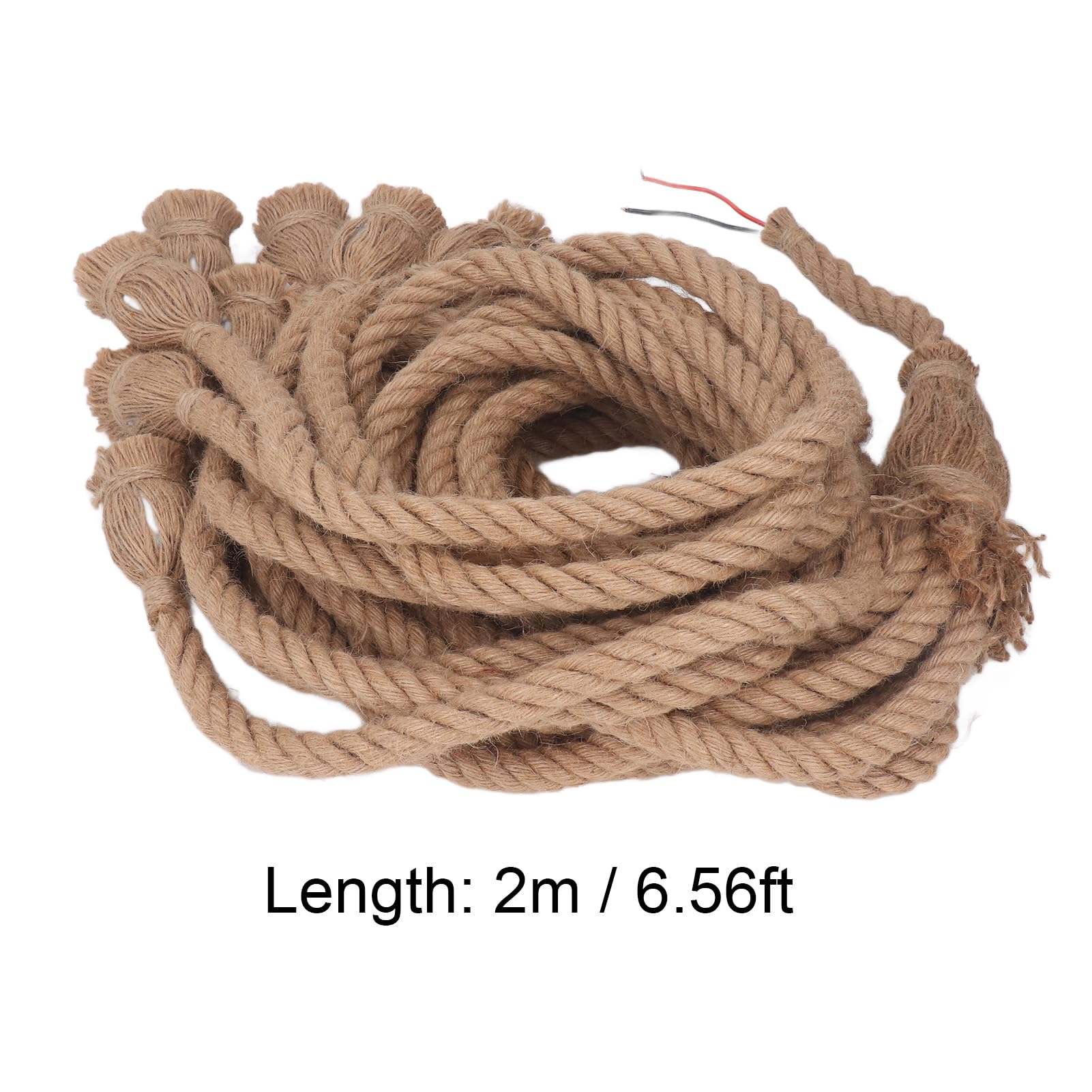 Fockety Lámpara Colgante de Cuerda de Cáñamo de 8 Cabezas, Cable de Luz Colgante de Cuerda de Cáñamo Trenzado Industrial Vintage de 6.5 Pies con Casquillo E26 E27,Lámpara Colgante de Ratán