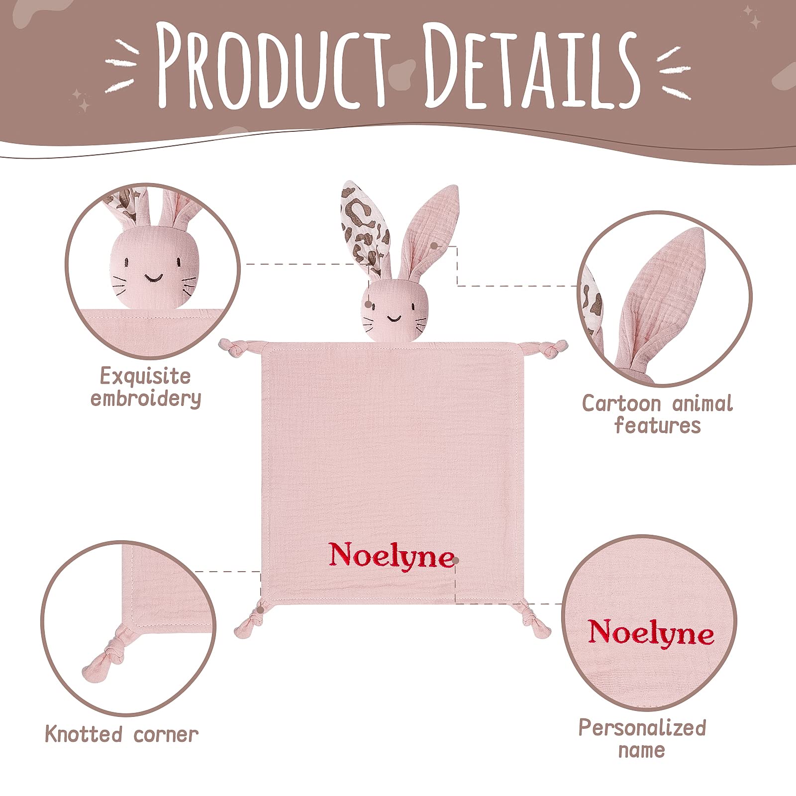 TYRY.HU Personalizado Manta de Seguridad para Bebe con Nombre Bordado Tela Manta de Copito Suave Regalos para Bebé(Rosa Pálido)