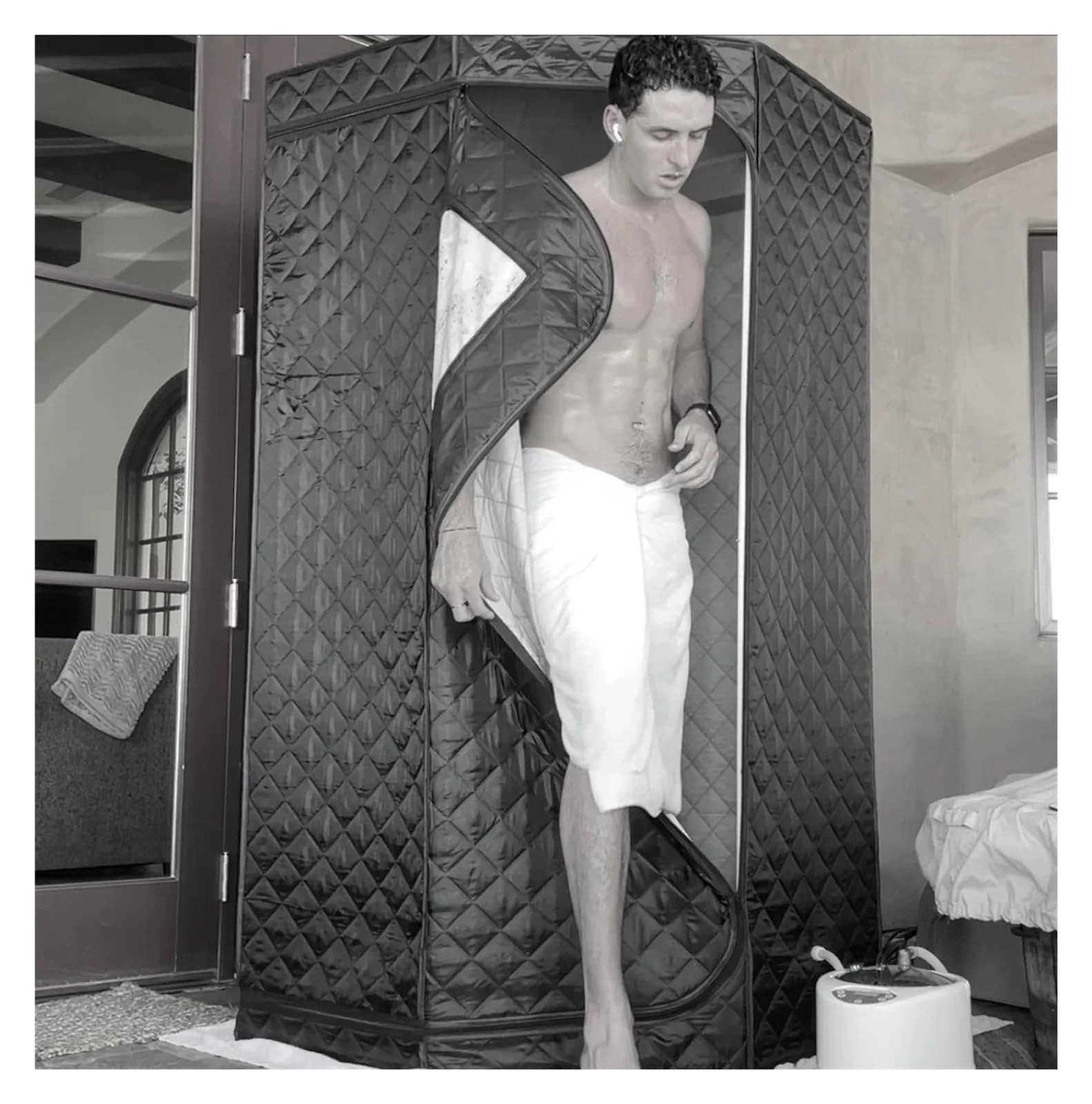 Sauna parowa całego ciała, ogrzewanie 2000 W, przenośna skrzynka 4,2 l, ułatwiająca bezsenność wspornik rury ze stali nierdzewnej do użytku domowego