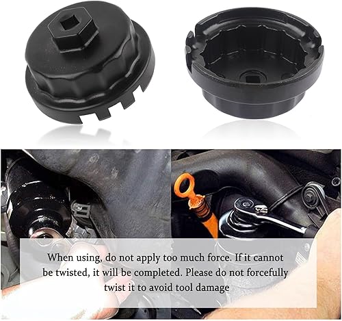 Miniatura 4 de Llave de filtro de aceite de 2.520 in, herramienta de extracción rápida de filtro de aceite de aleación de aluminio compatible con Lexus Toyota