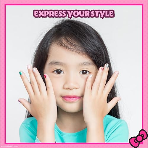 Miniatura 7 de Hello Kitty - Juego de esmaltes de uñas a base de agua, juego de despegar con colores brillantes y opacos y accesorios de uñas para niñas y niños,