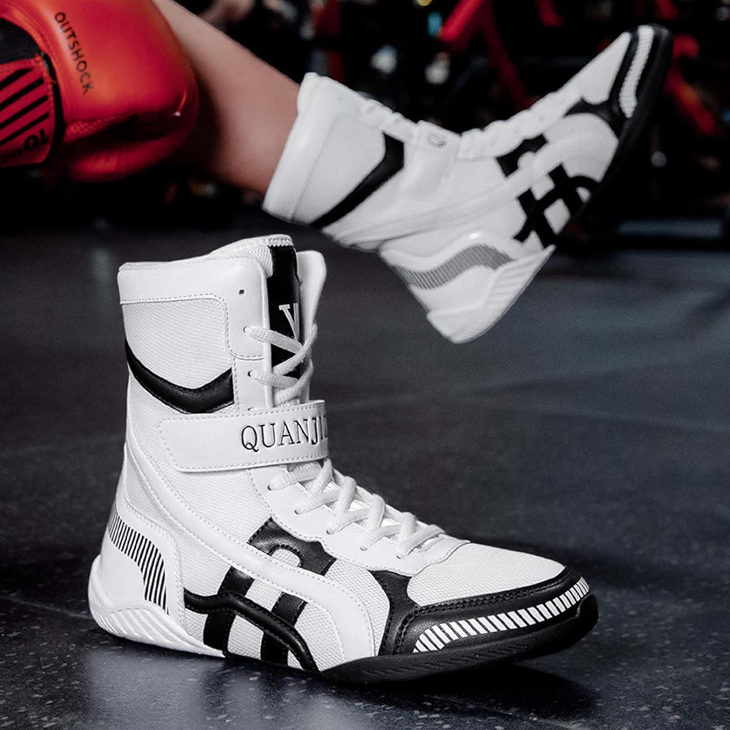 Boxing Boots Mens Women Wrestling Shoes Comfortable Non-Slip Fighting Powerlifting Bodybuilding Youth with Rubber Soles - Image 2