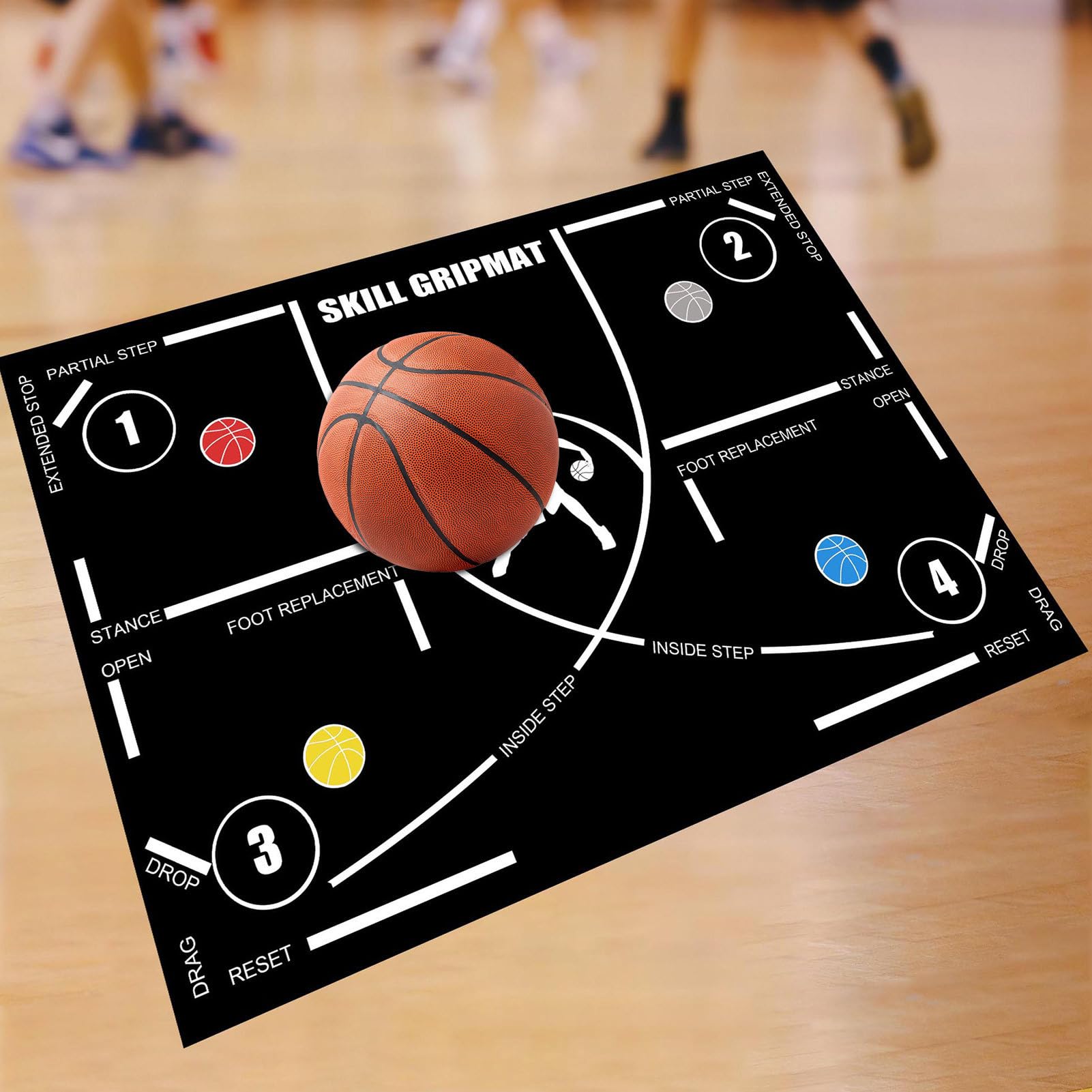 Tapete De Entrenamiento De Baloncesto Con Pisadas, Silencioso Y Amortiguador, Tapete De Goma Antideslizante Para Entrenamientos De Agilidad — view 3