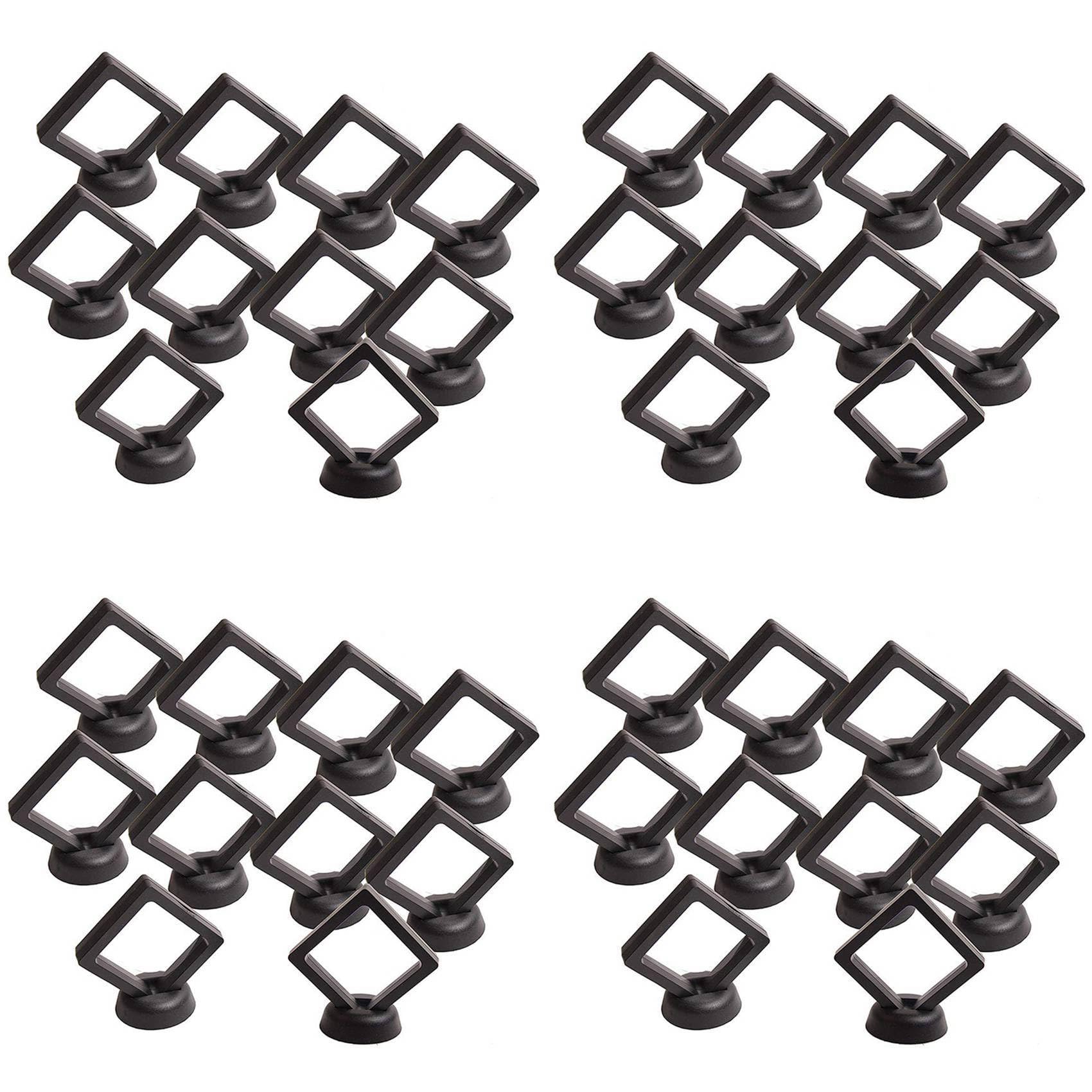 Hndhbfgrt Coin Display Box - Set of 40 3D Floating Frame Display Holder with Stands for, AA Medallions, Jewelry