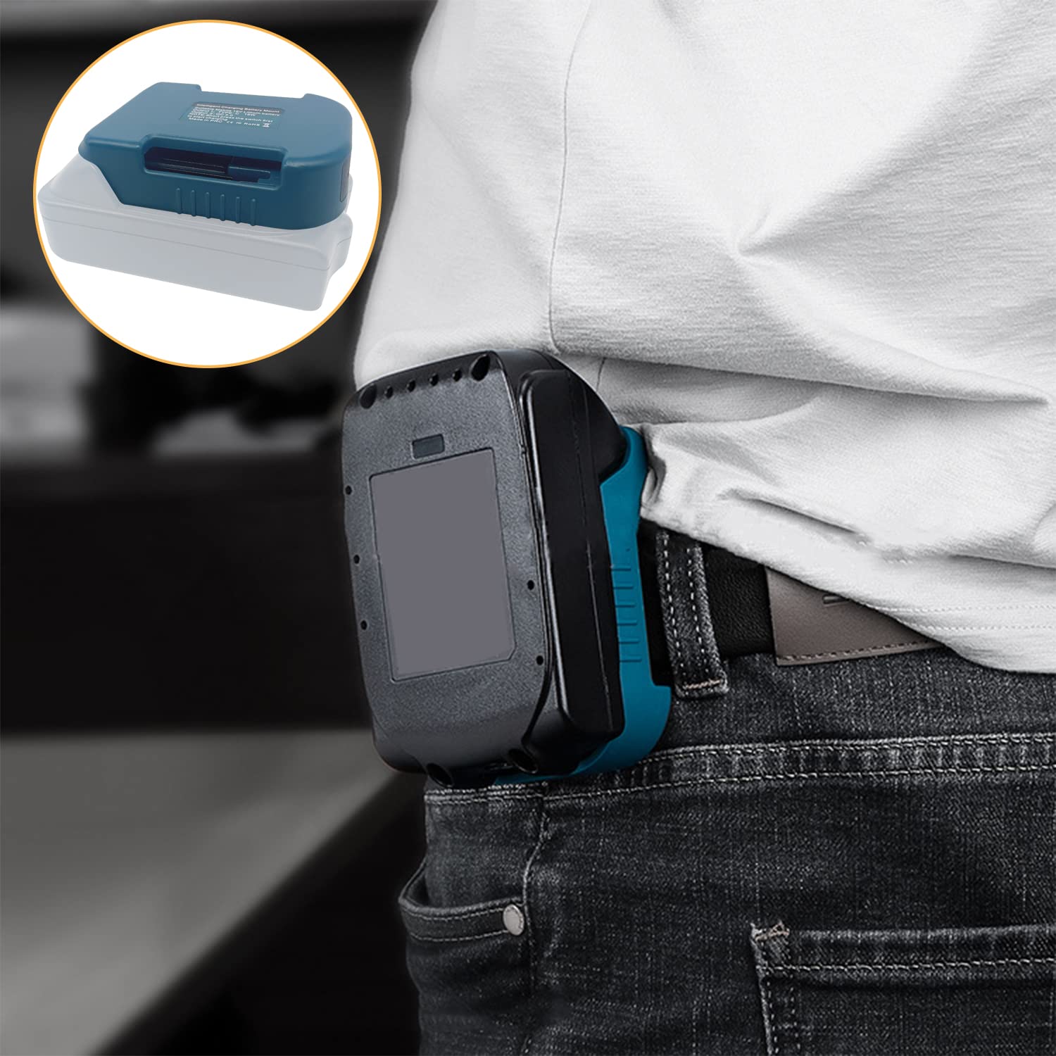 ZKSmao Accuadapter compatibel met Makita 18V lithium-ion batterijen - 6x USB -A & 2 x USB-C snellaadpoorten, USB-lader - PD3.0 & QC3.0 snellaadfunctie (batterij niet inbegrepen