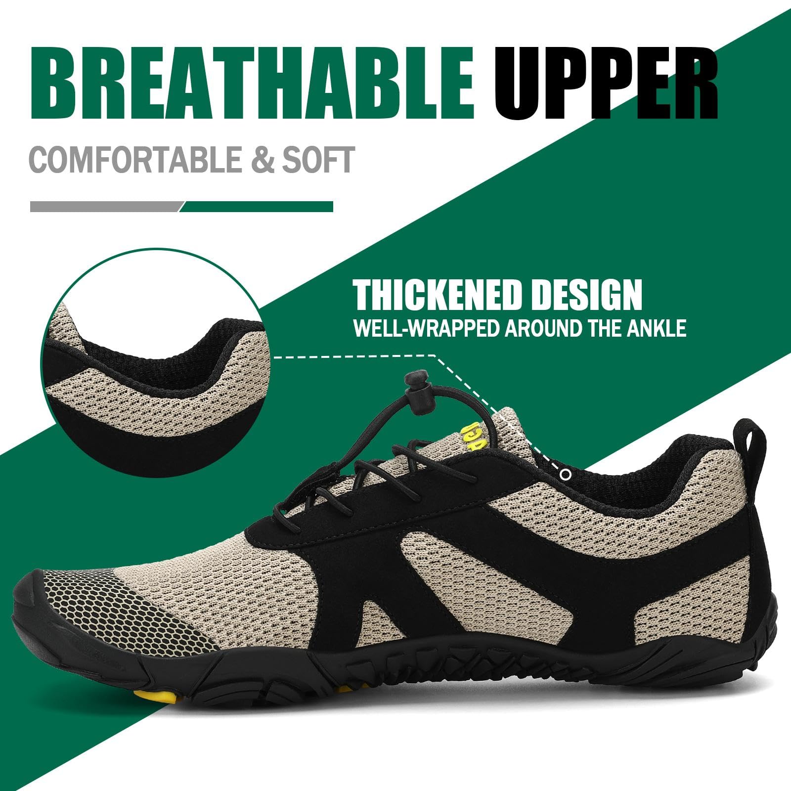 SAGUARO Barefoot Shoes Uomo Donna Scarpe Barefoot Minimaliste Scarpe a Piedi Nudi Antiscivolo Scarpe Trail Running Leggere Scarpe Dita,Gr.36-48 EU