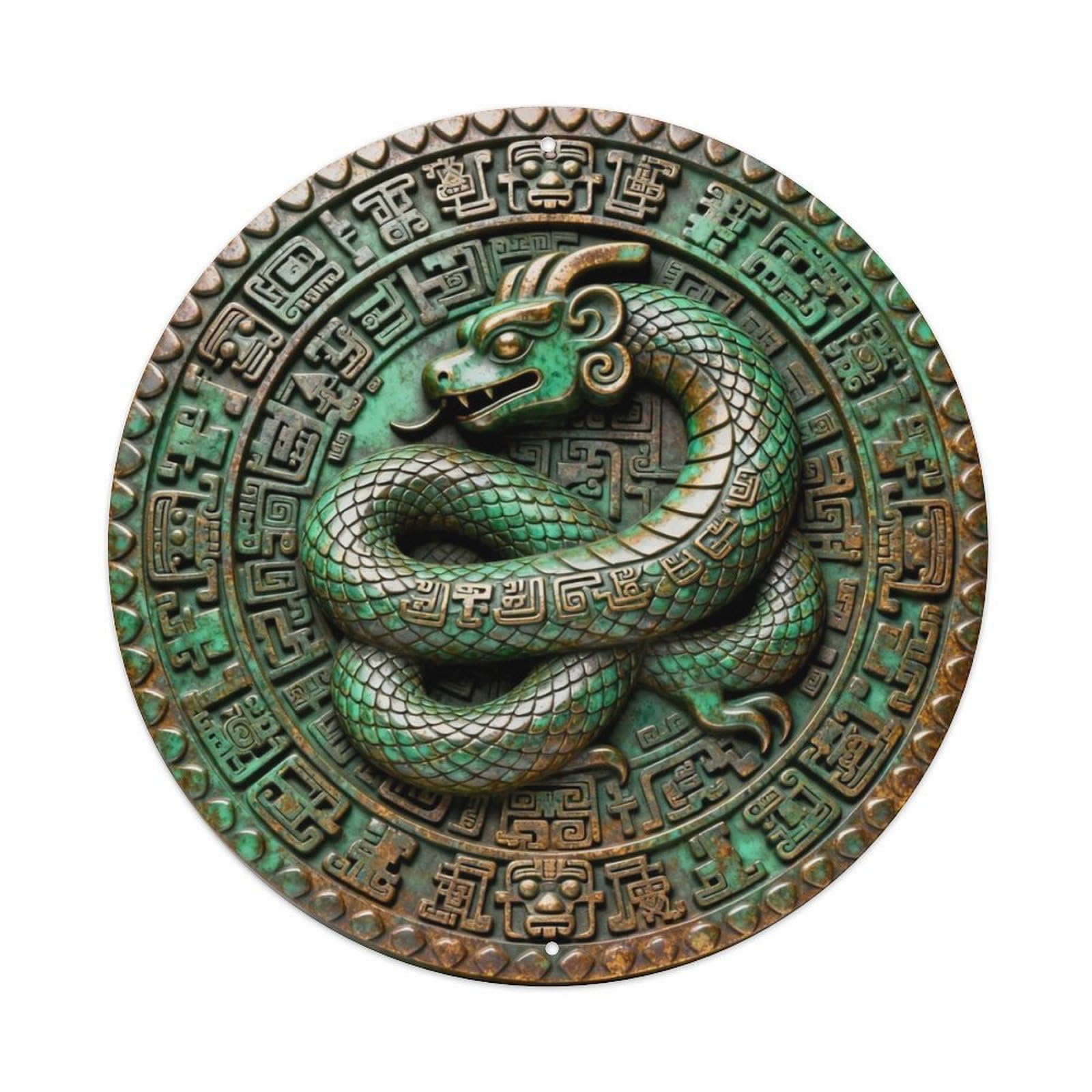 Maya Itzamna Dragon Creator Rune Metal Tin Sign Plaque