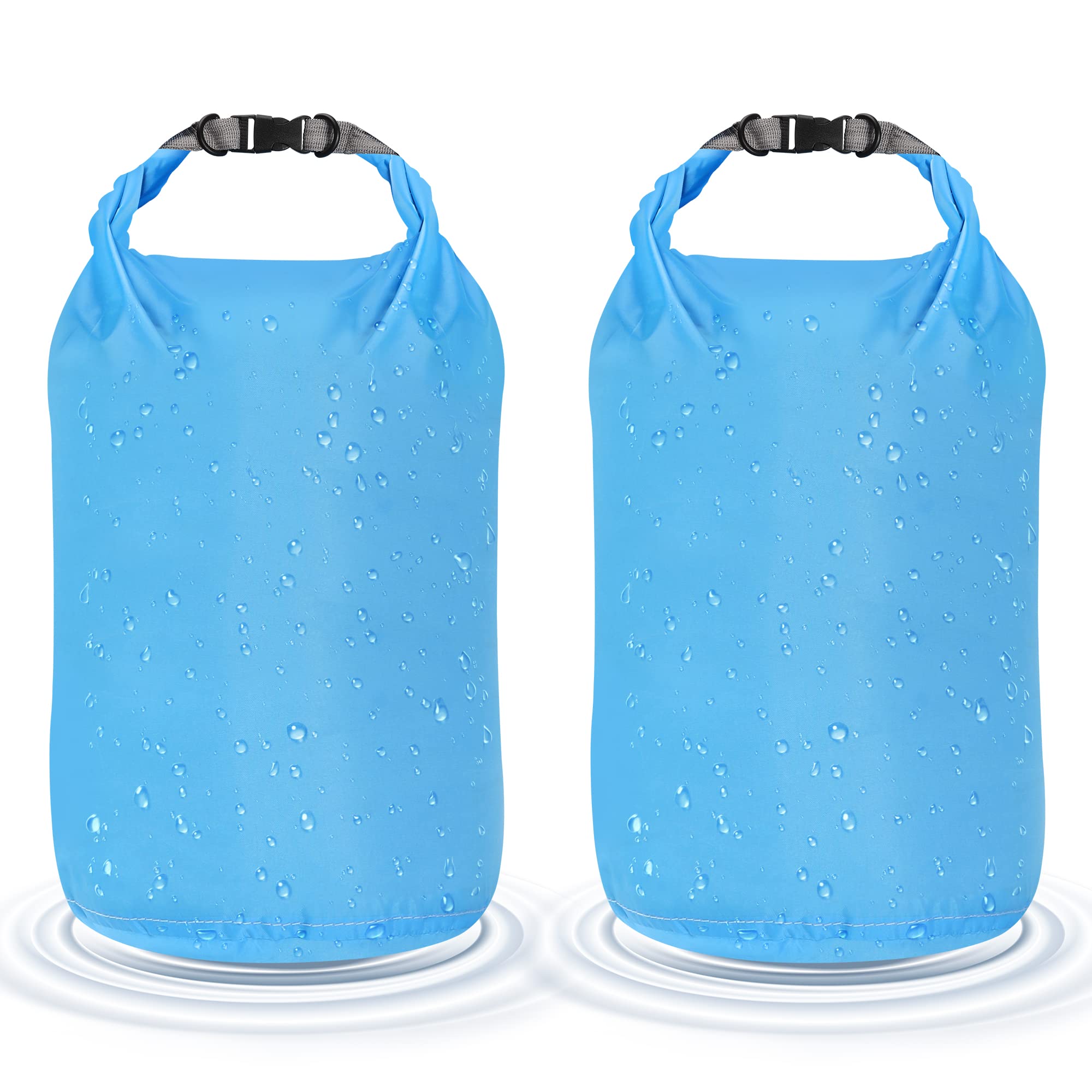Desoto Waterproof Dry Bag 2 packs, 2L/5L/10L/20L/40L/70L Dry Sack Lightweight Portable, Dry Storage Bag to Keep Gear Dry Clean for Kayaking, Gym,