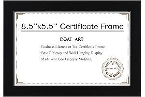 8.5 x 5.5 Black License Frame for Cosmetology Professionals