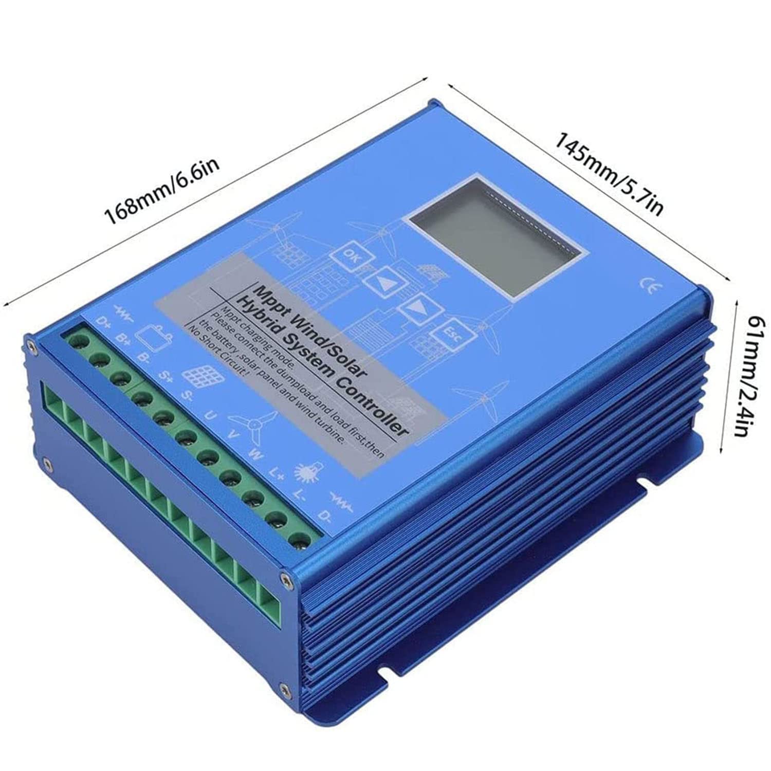 Wiatrowy kontroler ładowania hybrydowego słonecznego 12V/24V/48V Regulator MPPT wiatrowy hybrydowy kontroler doładowania słonecznego do generatora z turbiną wiatrową,48V-5000W