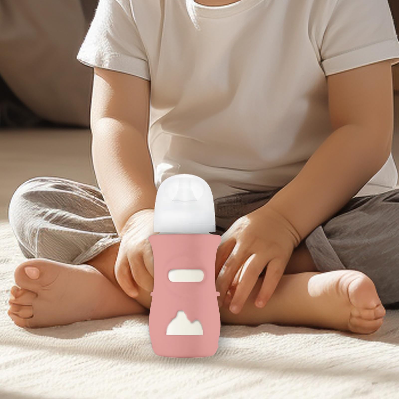 de botella de leche de silicona – Manga de botella de vidrio de alimenticio, película aislante resistente al calor | Protector de biberón para niños pequeños, de silicona