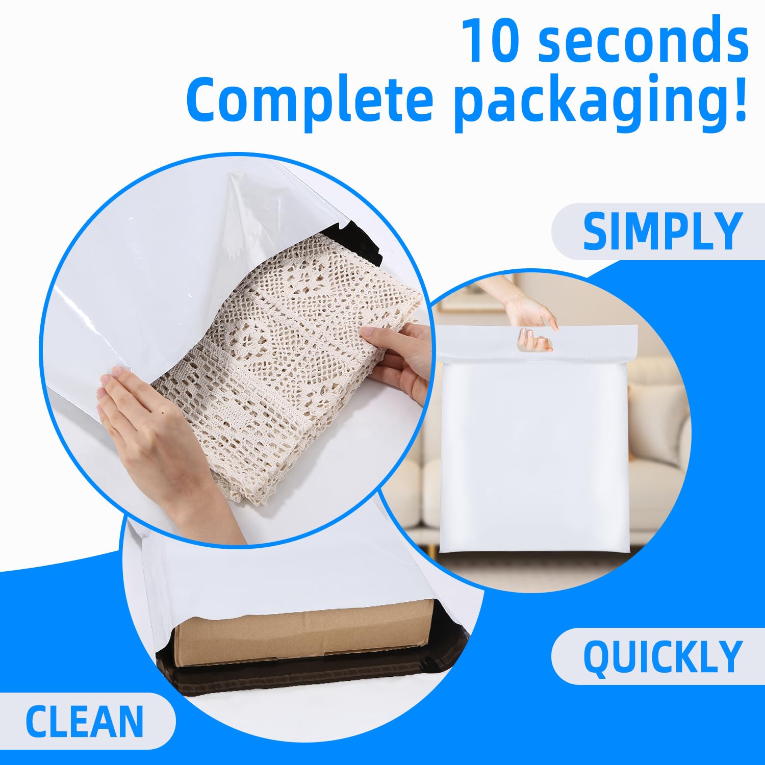 Enveloppe Plastique Expedition Lot de 100 pièces Pochettes d'expédition, Emballage Colis Vetement Conditionnements, Envoi Postal Express Sacs 42X50cm, Enveloppe Sac Plastique, Pochette Envoie Colis