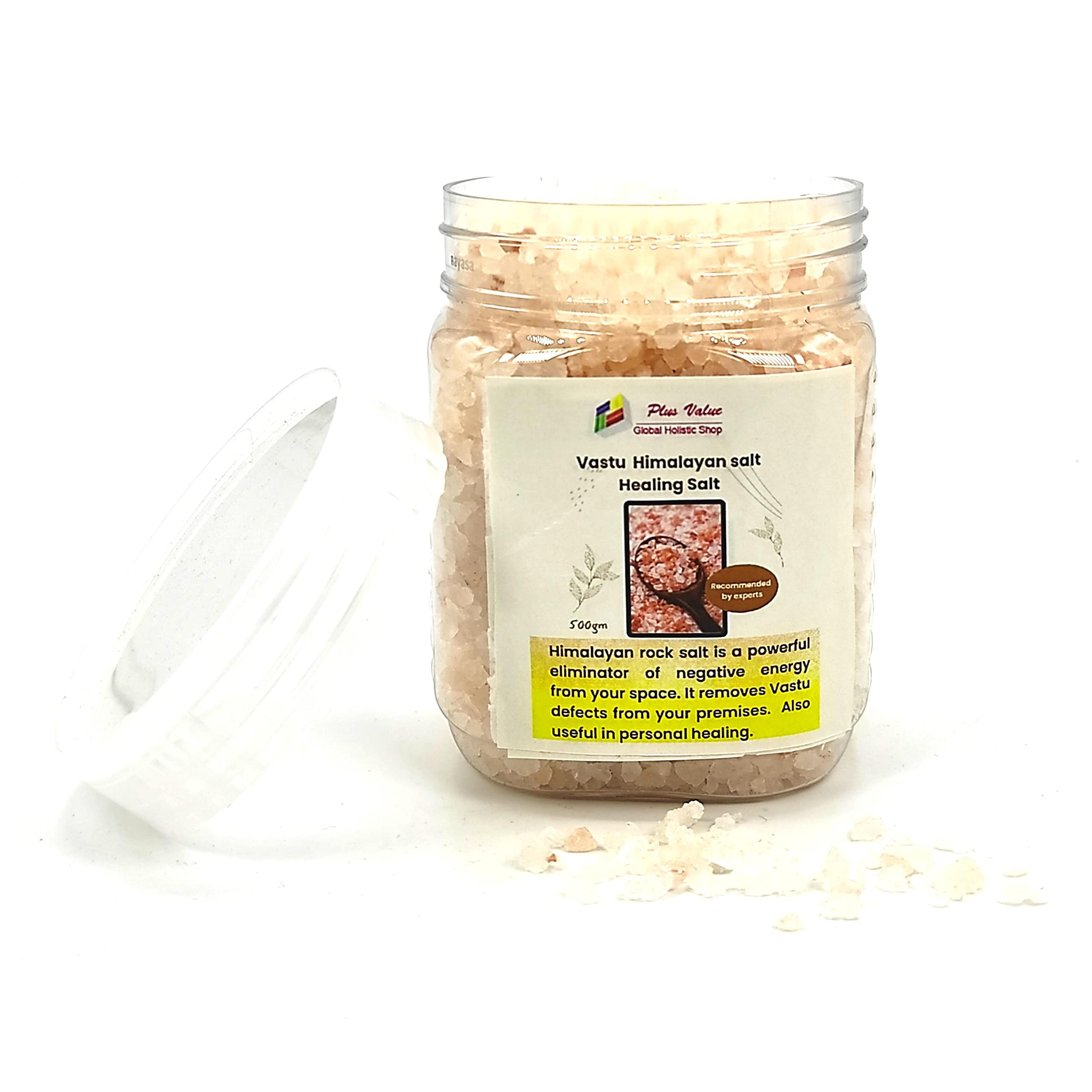 Plus Value Natural Pink Himalayan Rock Mountain Salt for Vastu Reiki Chakra Crystal Healing Products for Home, Cooking (1kg)