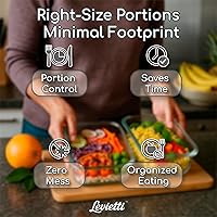 Vista 7 de Levietti 2-Pack Borosilicate Glass Storage Containers with Lids 35oz, Airtight Leakproof Glass Food Storage for Leak-Free Fresh Meals, Leftovers