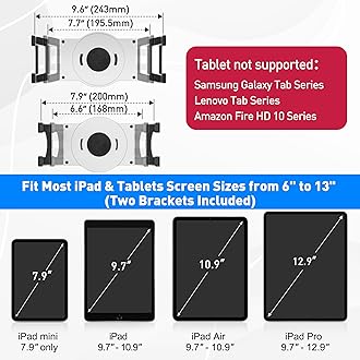 AboveTEK Retail Kiosk iPad Stand, 360° Rotating Commercial Tablet Stand, 6-13.5" iPad Mini Pro Business Tablet Holder, Swivel Design for Store POS Office Showcase Reception Kitchen Desktop (White)