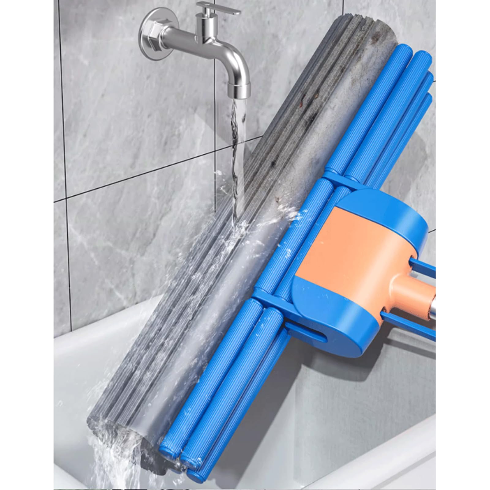 mop podłogowy PVA Sponge Roller Mop voor huis Commercieel gebruik vloer badkamer garage reiniging totaal 2 spons koppen telescopische handgreep mop