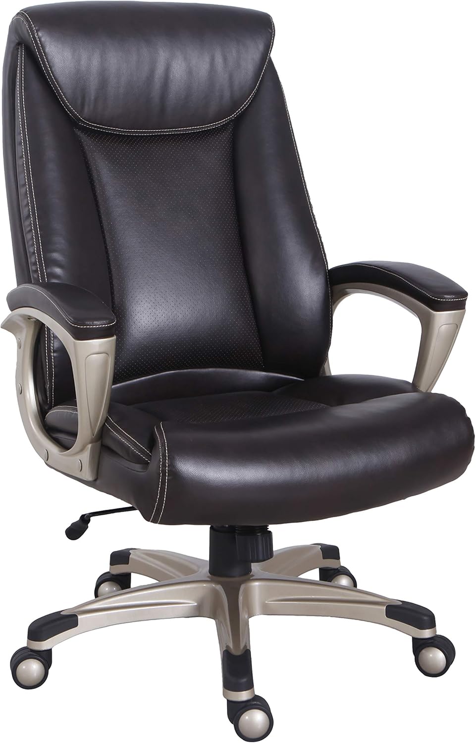 Amazon Basics Bonded Leather Big & Tall Executive Office Computer Desk