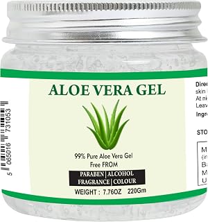 Raslok 99% Pure Aloe Vera Gel 7.76 oz | Natural Non-Sticky Moisturizer for Face Skin Hair | Hydrating Soothing After Sun Care