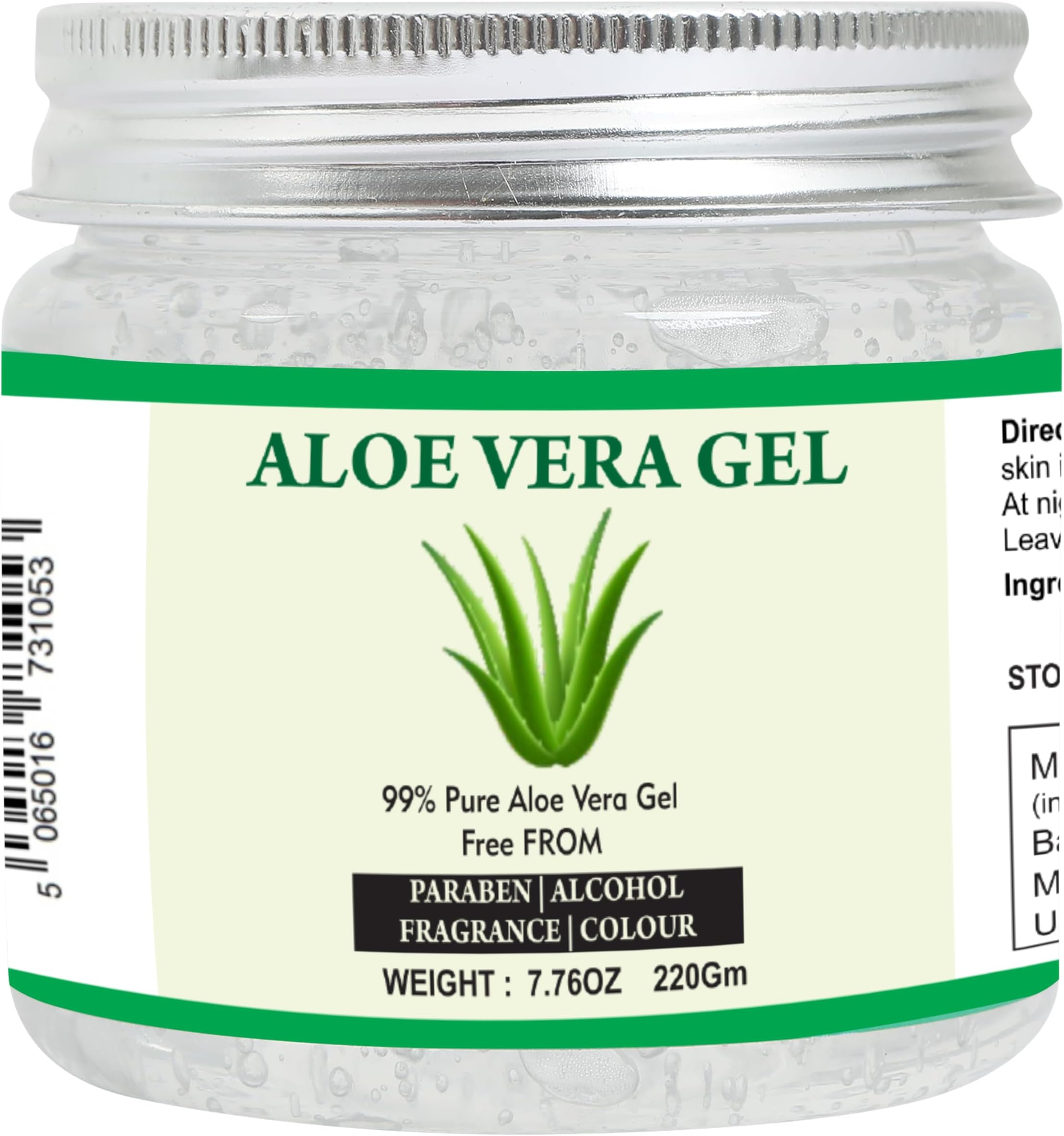 Raslok Aloe Vera Gel | 99% Pure Natural Aloe Gel | For Moisturizing Face Skin & Hair Care,Durable Moisturizing Hydrating Soothing | Non-Sticky (7.76 oz)